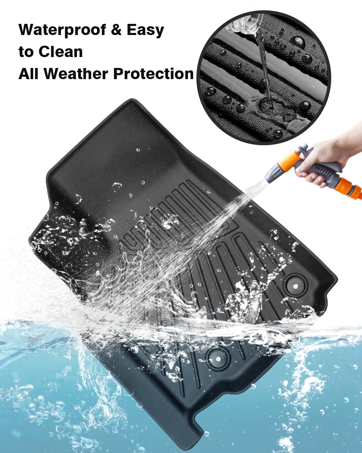 Powerty Floor Mats For 2022 2023 2024 Jeep Grand Cherokee 5 Seats Accessories All Weather Floor Liner 3D Tpe 1St & 2Nd Row Floor