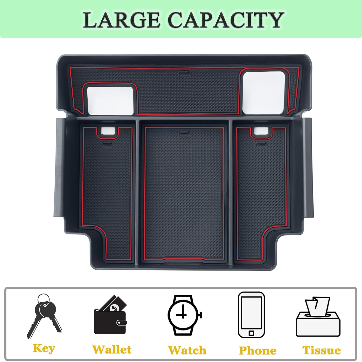 Pimcar Center Console Organizer For 23-25 Chevy Silverado/Gmc Sierra 1500, 2024 2025 Silverado/Sierra 2500Hd 3500Hd, 22-25 Silve
