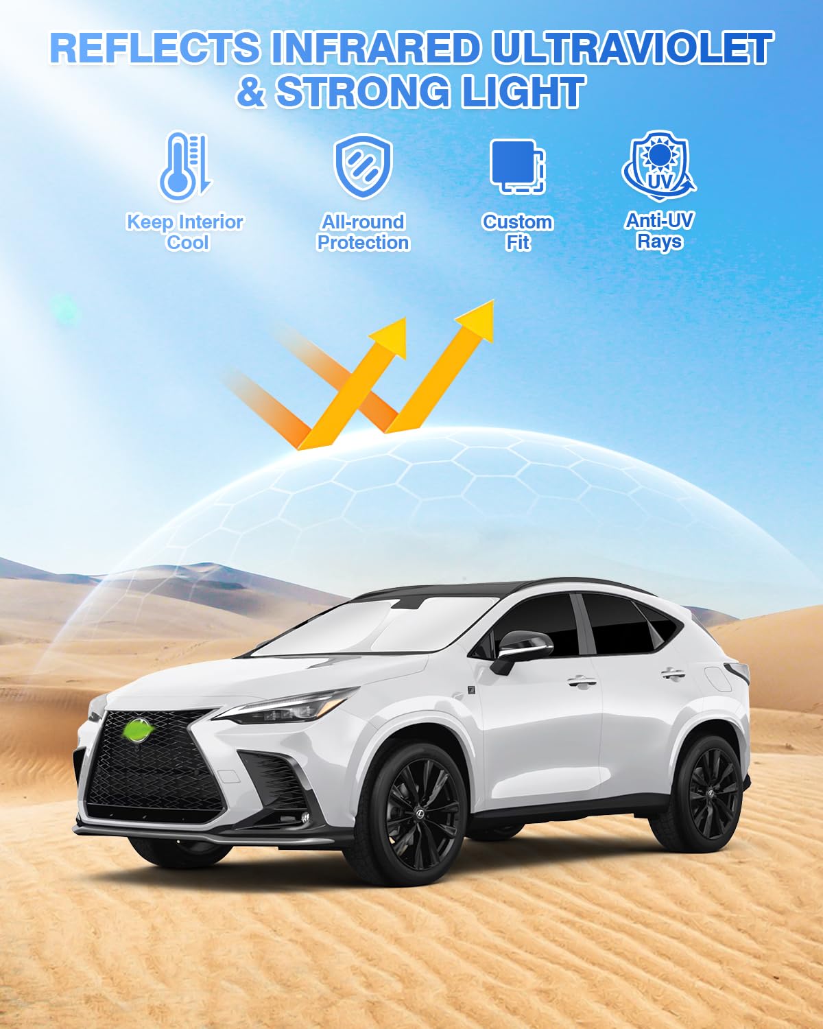 Canvcle Sunshades For Lexus Nx 2022-2024 2025 Accessories Windshield Sun Shade Side Rear Window Shade Cover Sun Visor Shield Pri