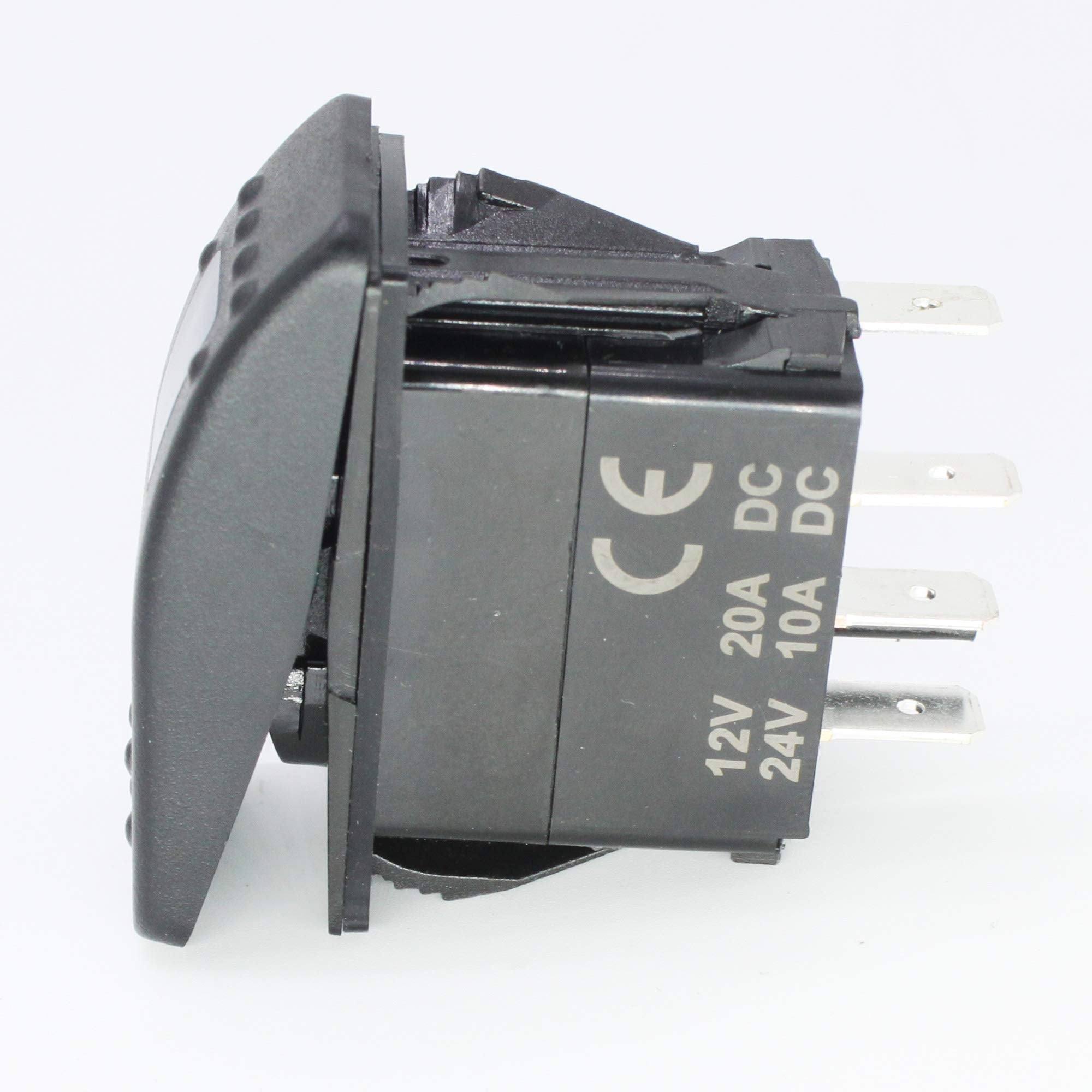 X-Haibei Marine Rocker Switch Waterproof 12V/24V On-Off-On 4 Pin Green Led Lighted For Boat Car Truck Trailer Caravan Rv Suv Atv