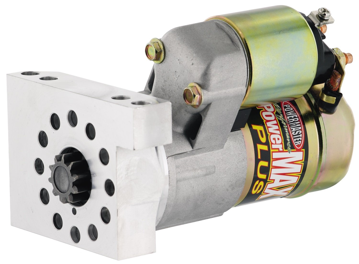 Powermaster Starter, Powermax Plus, 6.1:1 Gear Reduction, Natural, 153/168 Tooth Flywheel, Straight Bolt, Chevy V8, Each