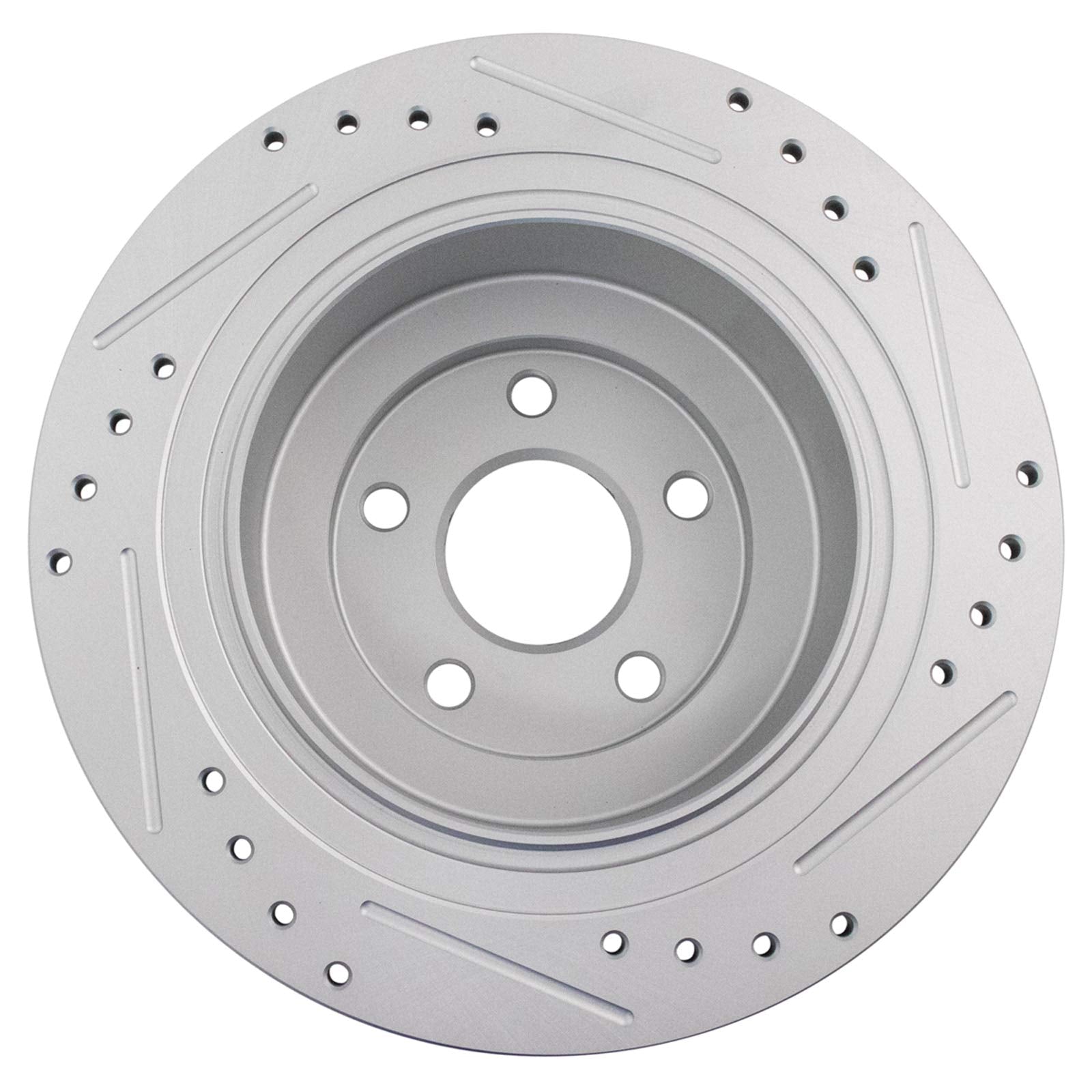 Trq Rear Performance Brake Rotors Set Solid Premium G-Coated Cross Drilled & Slotted Compatible With 2003-2006 Subaru Baja 2000-