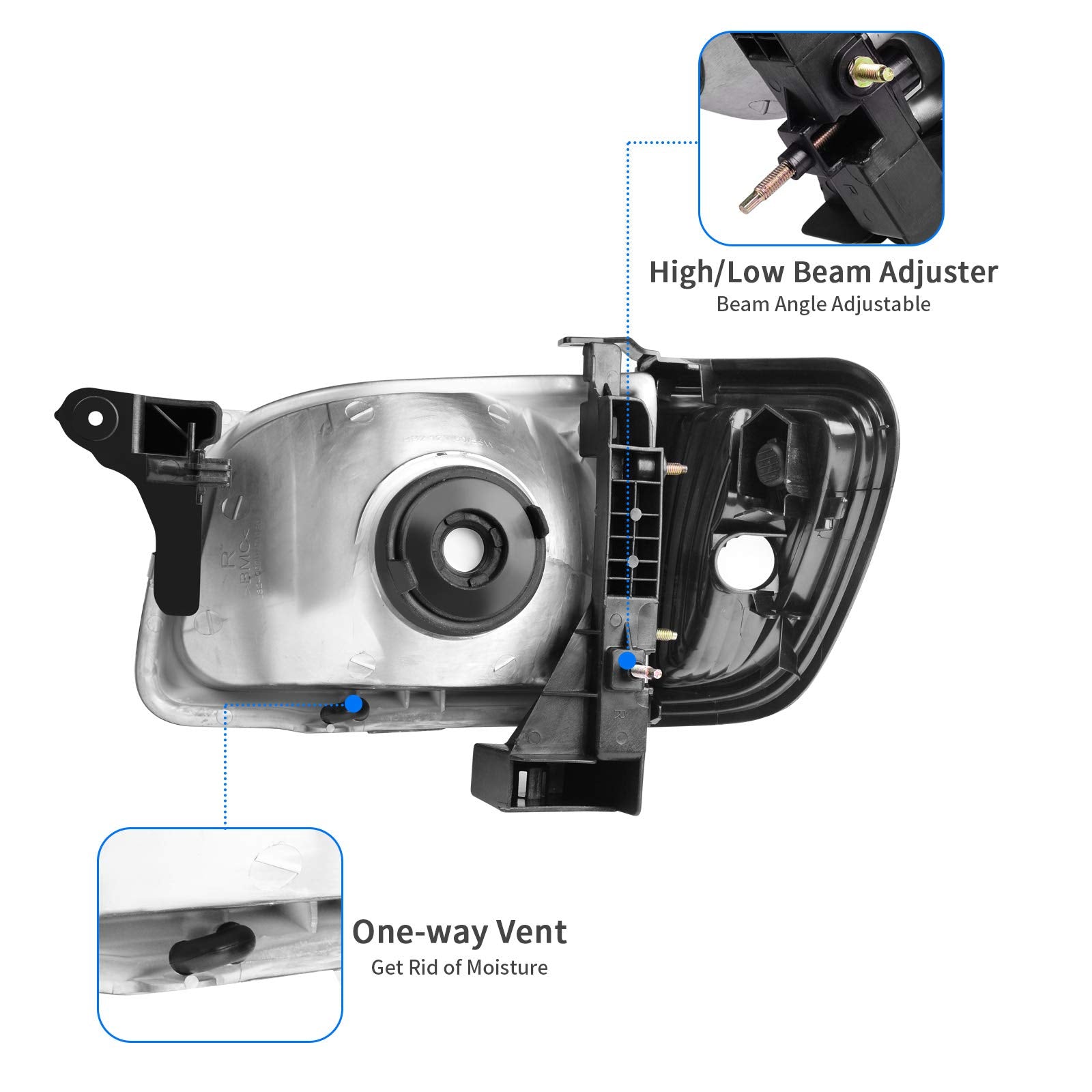Dwvo Headlight Assembly Compatible With 2001 2002 2003 2004 Tacoma Black Housing Headlights Replacement With Bumper Lights Passe