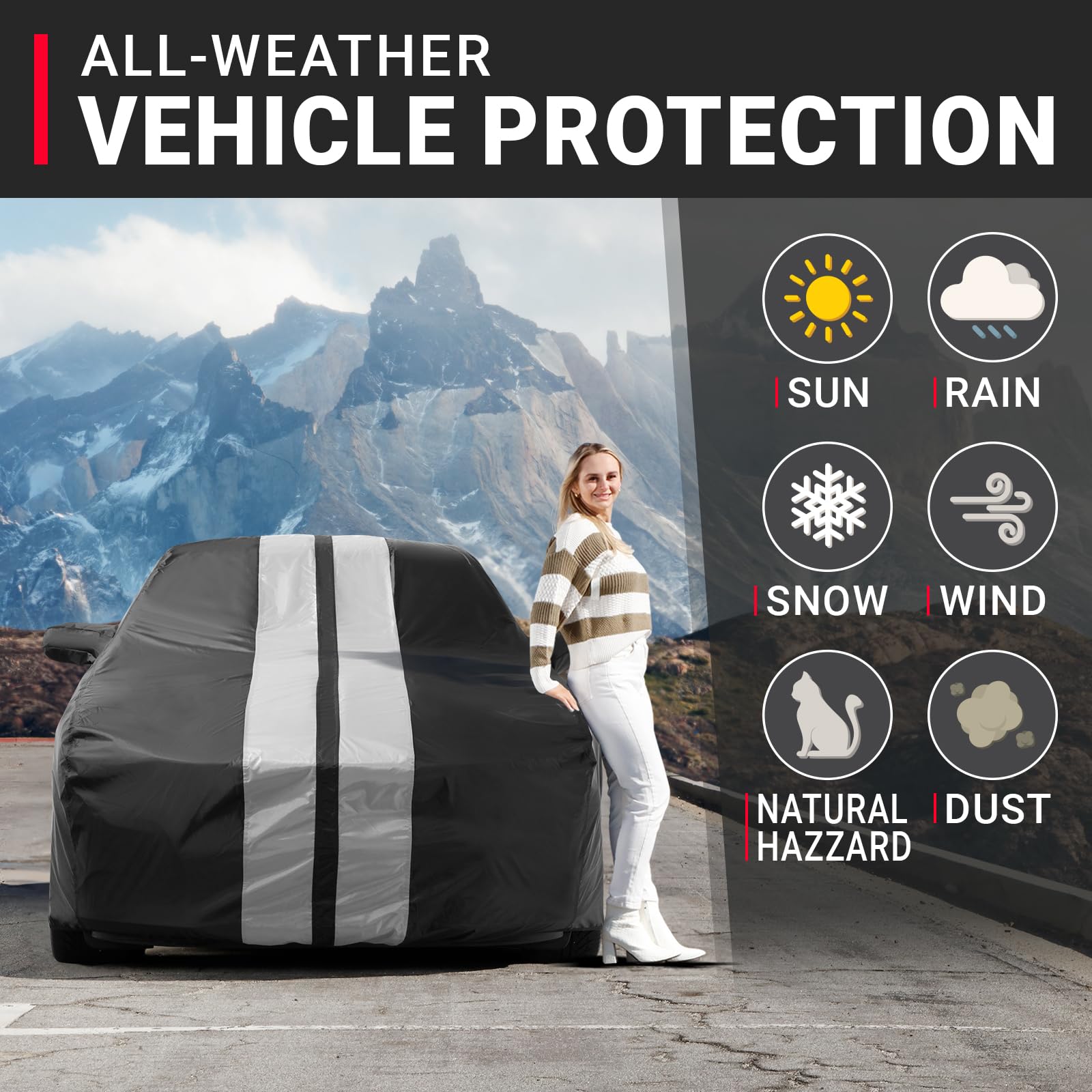 iCarCover Premium Plus Car Cover Waterproof All Weather Rain Snow UV Sun Protection, GR Supra, Lexus SC, Porsche Cayman, 718, 91
