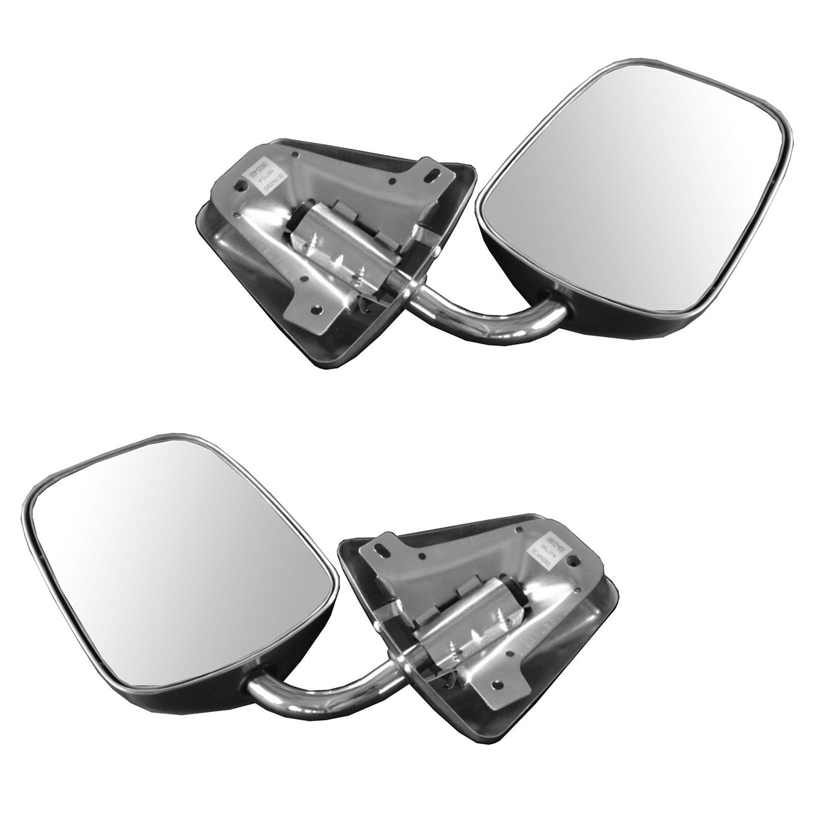 Trq Driver & Passenger Side Mirror Set With Stainless Steel Housing Compatible With 73-91 Chevrolet Gmc Gm1320103 Gm1320227