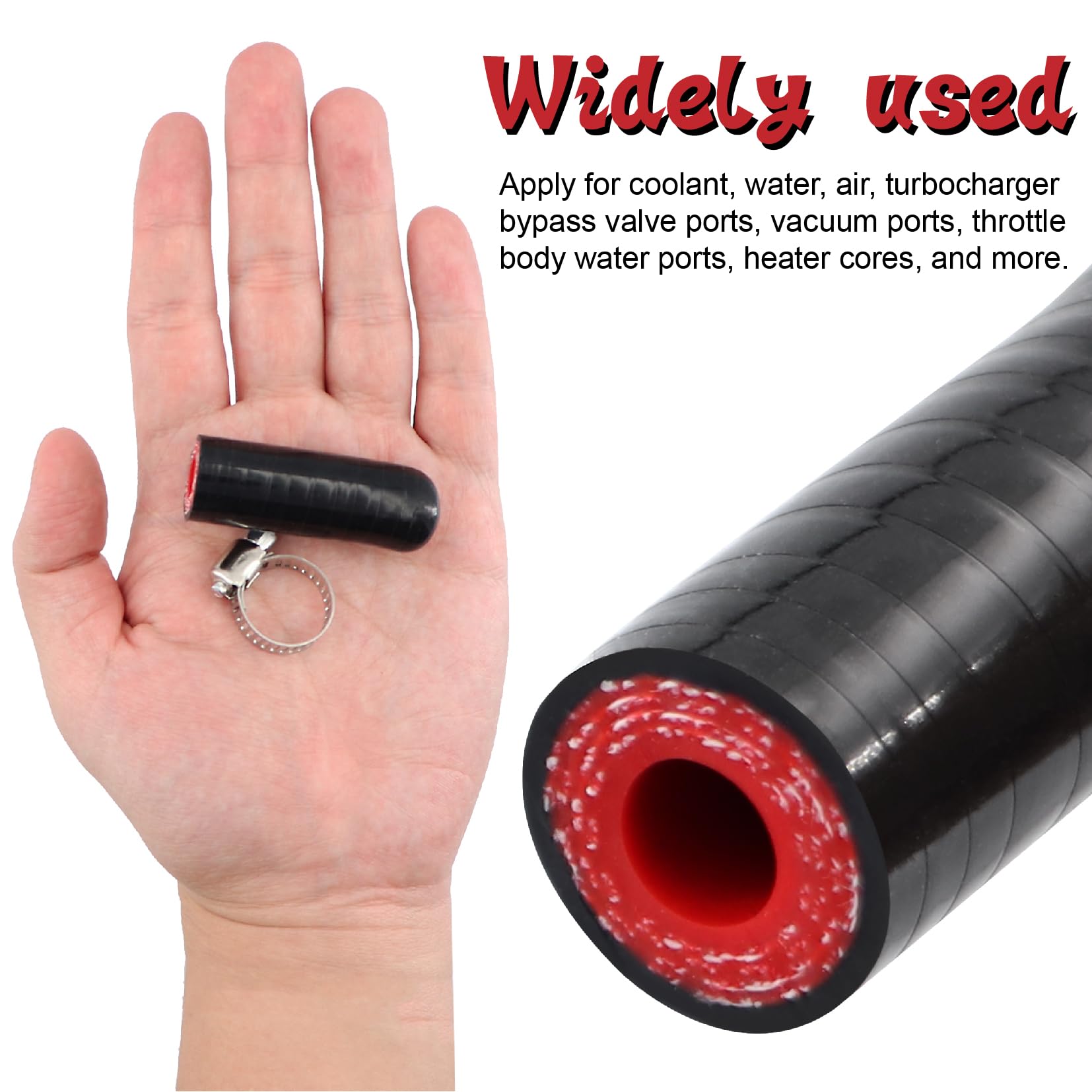 2Pcs High Temperature 4-Ply Reinforced Silicone Hose Cap ID 5/16 Inch(8mm) Hose End Plug for Turbo Bypass Valve/Throttle Body Wa