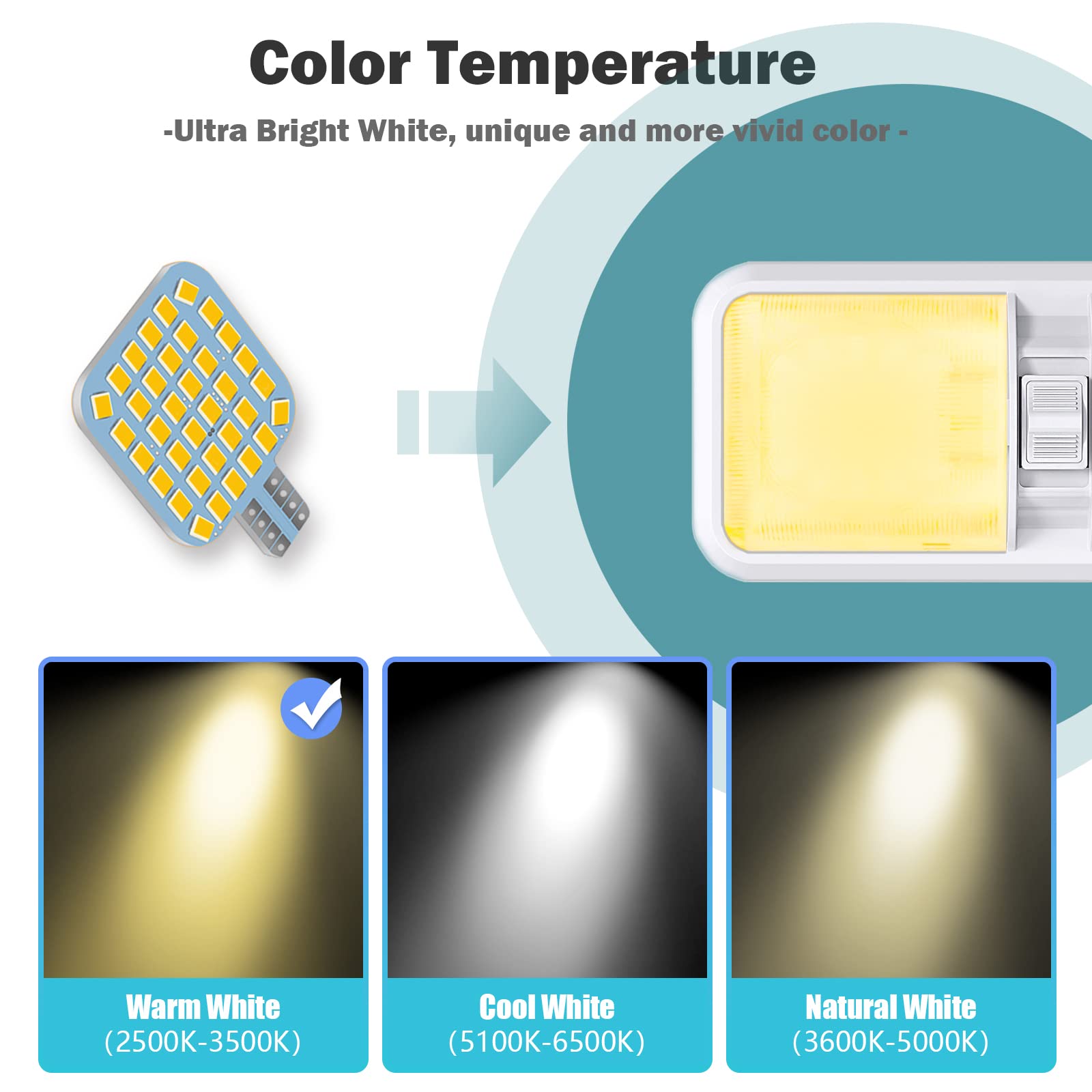 10Pcs T10 921 922 912 194 Rv Interior Led Light Bulbs, Super Bright Led Bulbs Replacement Lighting 36-Smd 2835 3200K Warm White