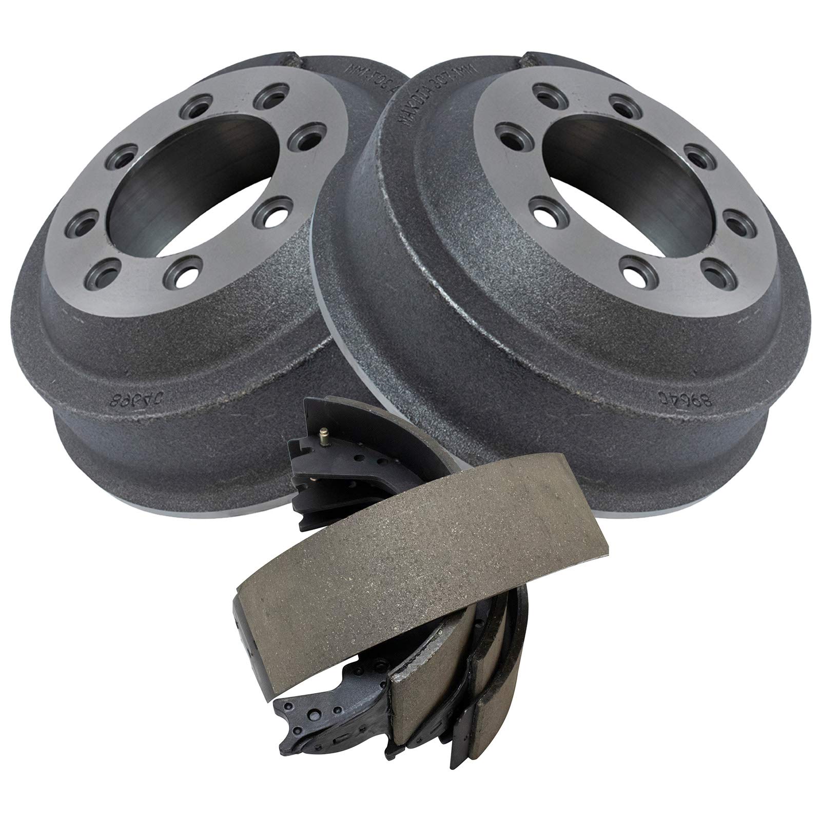 TRQ Brake Drum & Shoe Rear LH Left RH Right Kit Compatible with Ford E250 E350 F250 F350