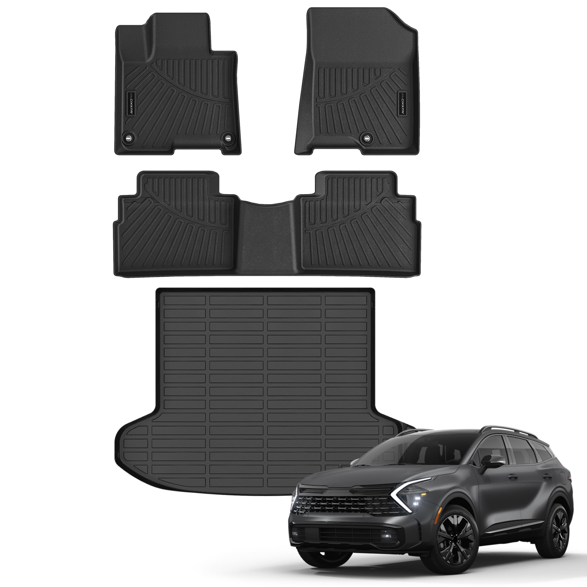 Auxko All Weather Floor Mats Cargo Mat Fit For Kia Sportage Phev 2025 2024 2023 Tpe Floor Liner Trunk Mat Sportage Accessories A
