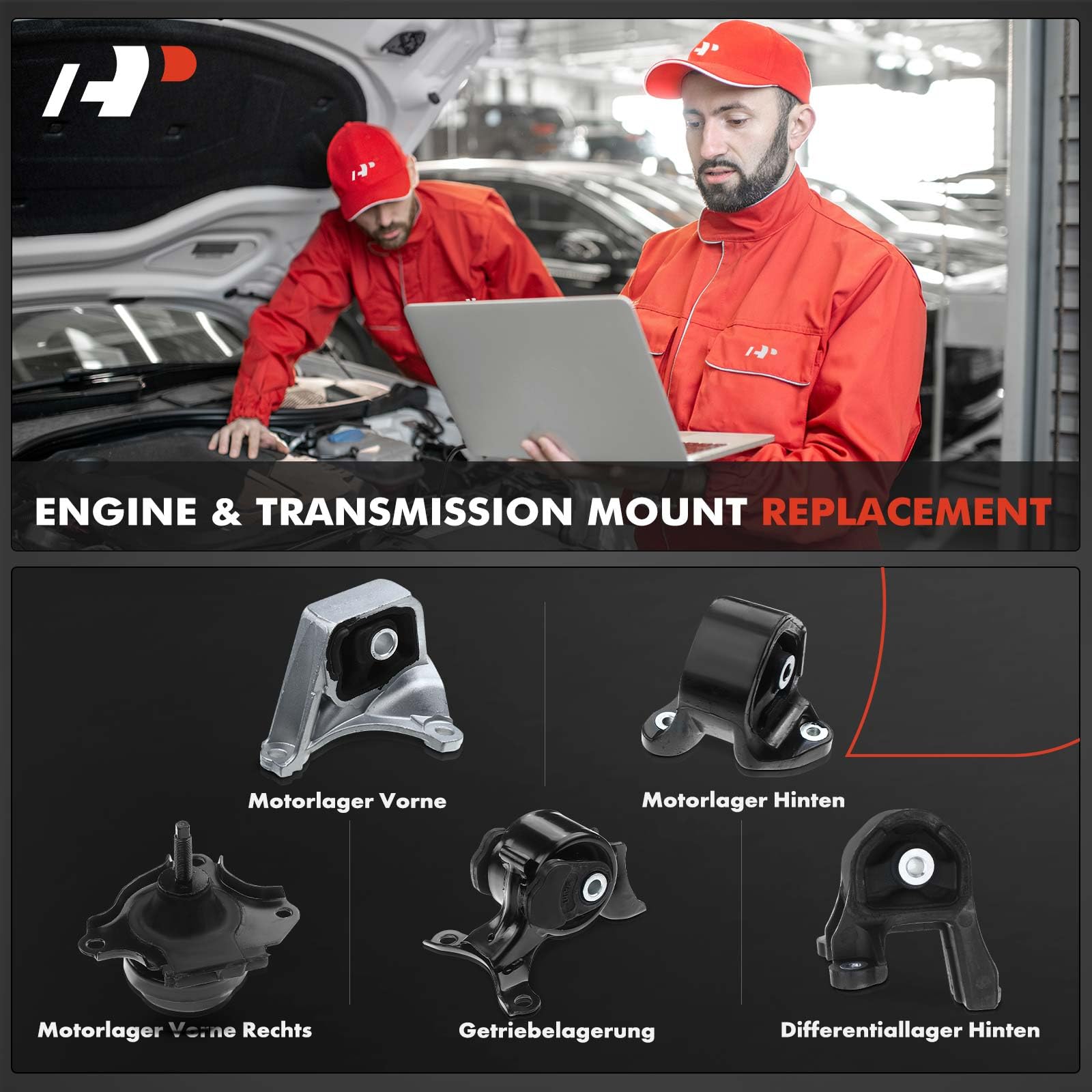 A-Premium 5PCS Engine Motor Mount and Transmission Mount Set Compatible with Honda CR-V CRV 2002 2003 2004 2005 2006 L4 2.4L, 4WD Manual Transmission