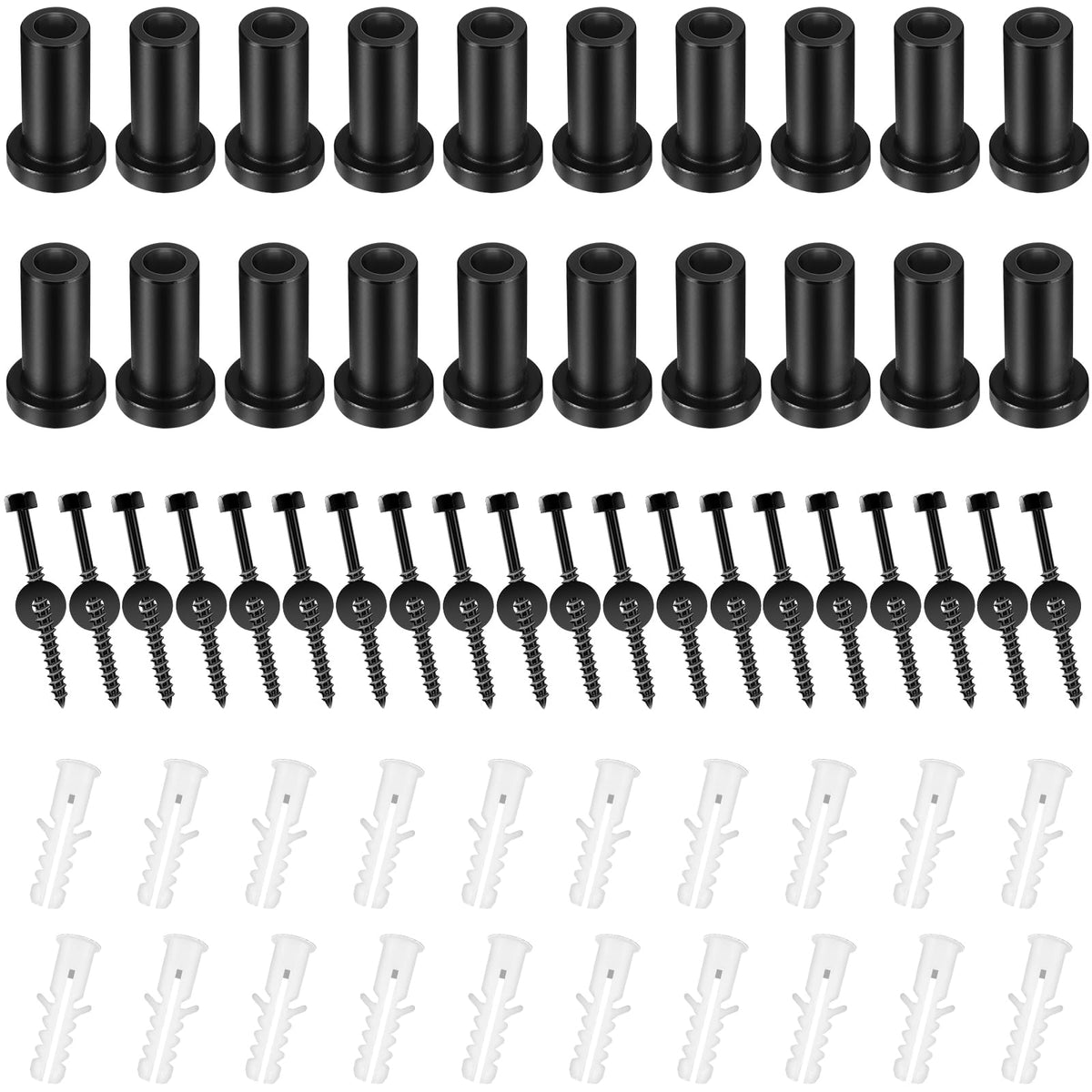 Zonon 20 Sets Barn Door Wall Spacer Replacement Barn Door Spacers Hardware Spacers With Screws Lag Bolts Wall Anchor For Connecting Track Connection Device Kit, Metal (2 '')
