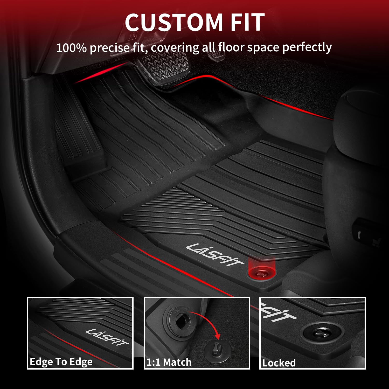 Lasfit Floor Mats For Toyota Rav4 2019-2024 2025(Not Fit Hybrid) All Weather Mats For Toyota Rav 4 Le/Xle/Limited/Trd/Adventure