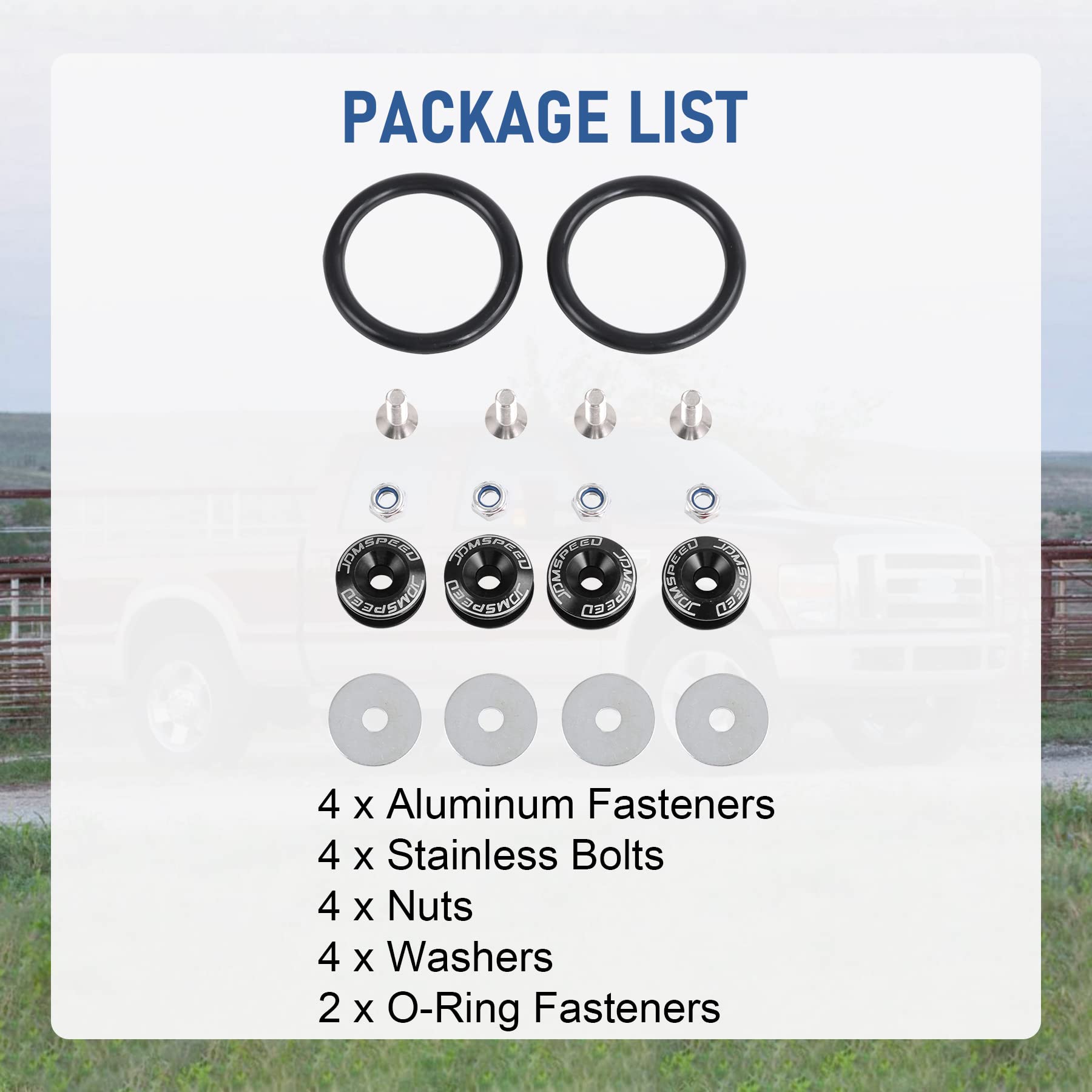 Jdmspeed Black Universal Cnc Billet Bumper Trunk Quick Release Fastener Kit