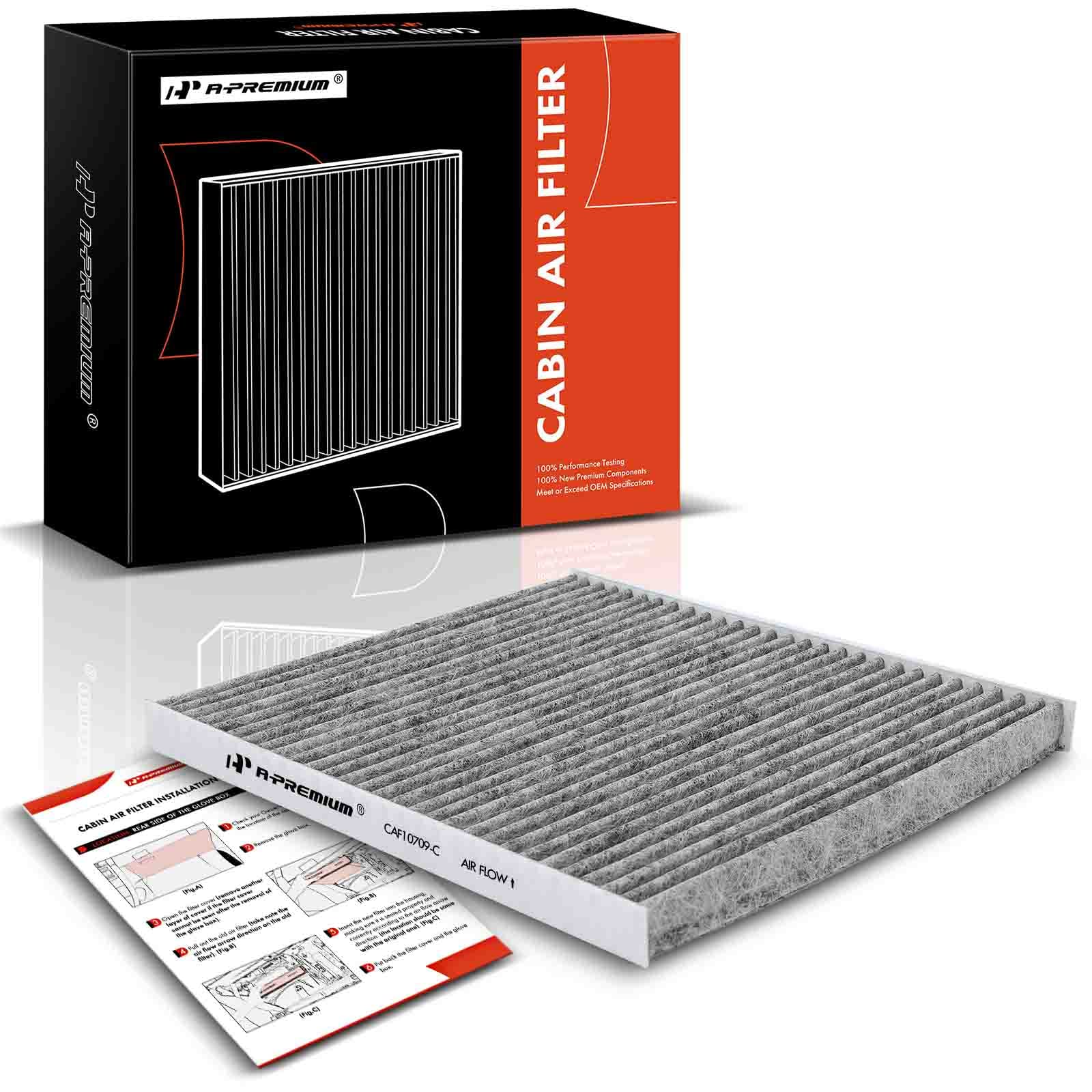 A-Premium Cabin Air Filter With Activated Carbon - Compatible With Hyundai & Kia Vehicles - Accent, Tucson, Veloster, Genesis Coupe, Forte Koup, Rio, Rondo, Sportage