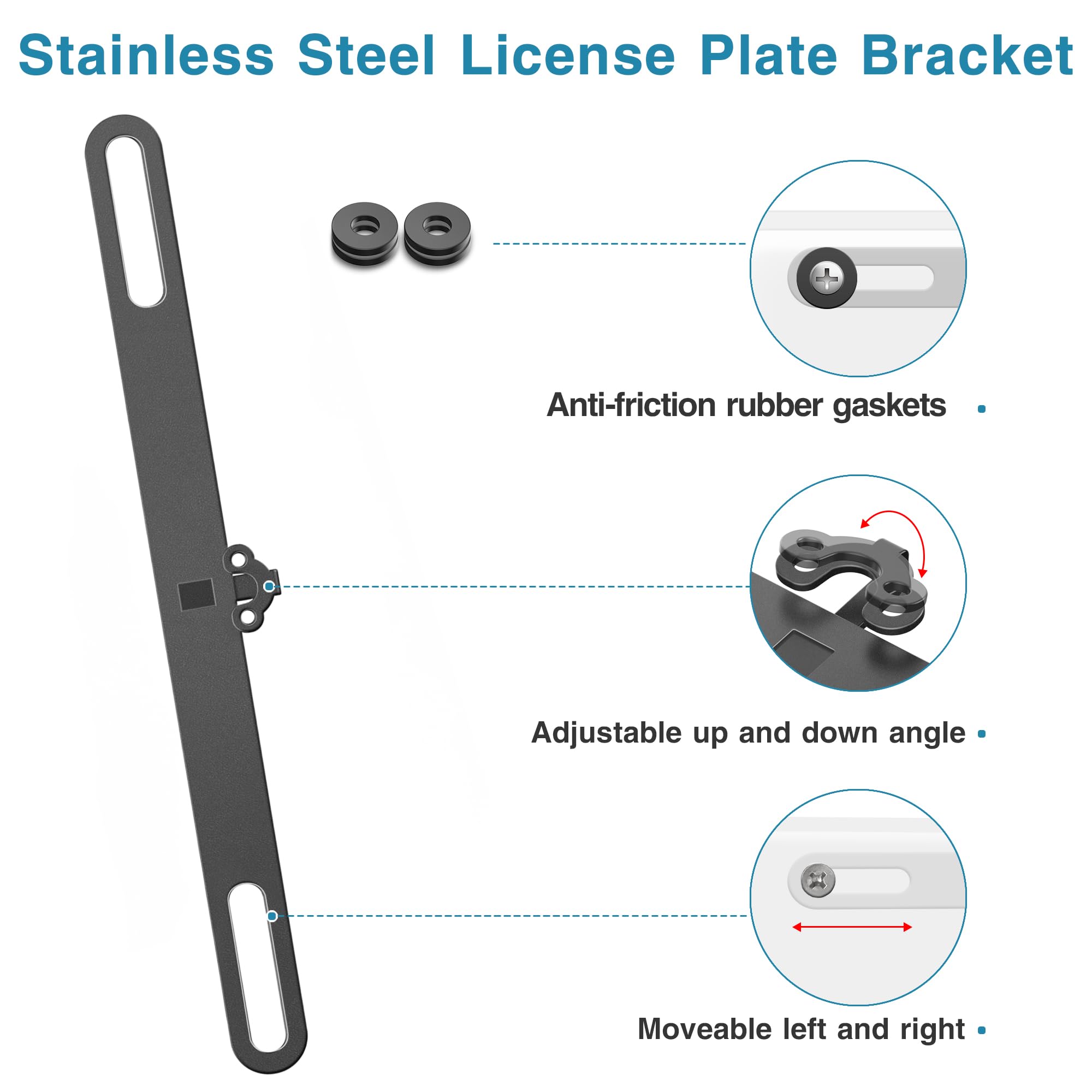 Naponal Stainless Steel Backup Camera License Plate Mount,Dash Cam Rear View Camera Bracket, Car Back Up Camera Mount, Mirror Ca