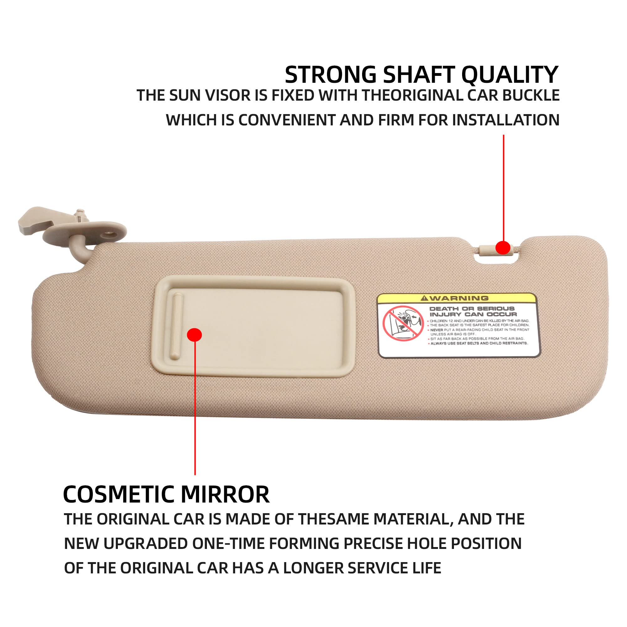 Dasbecan Beige Left Driver Side Sun Visor Compatible With Hyundai Elantra 2011 2012 2013 2014 2015 Replaces# 852103X000Tx