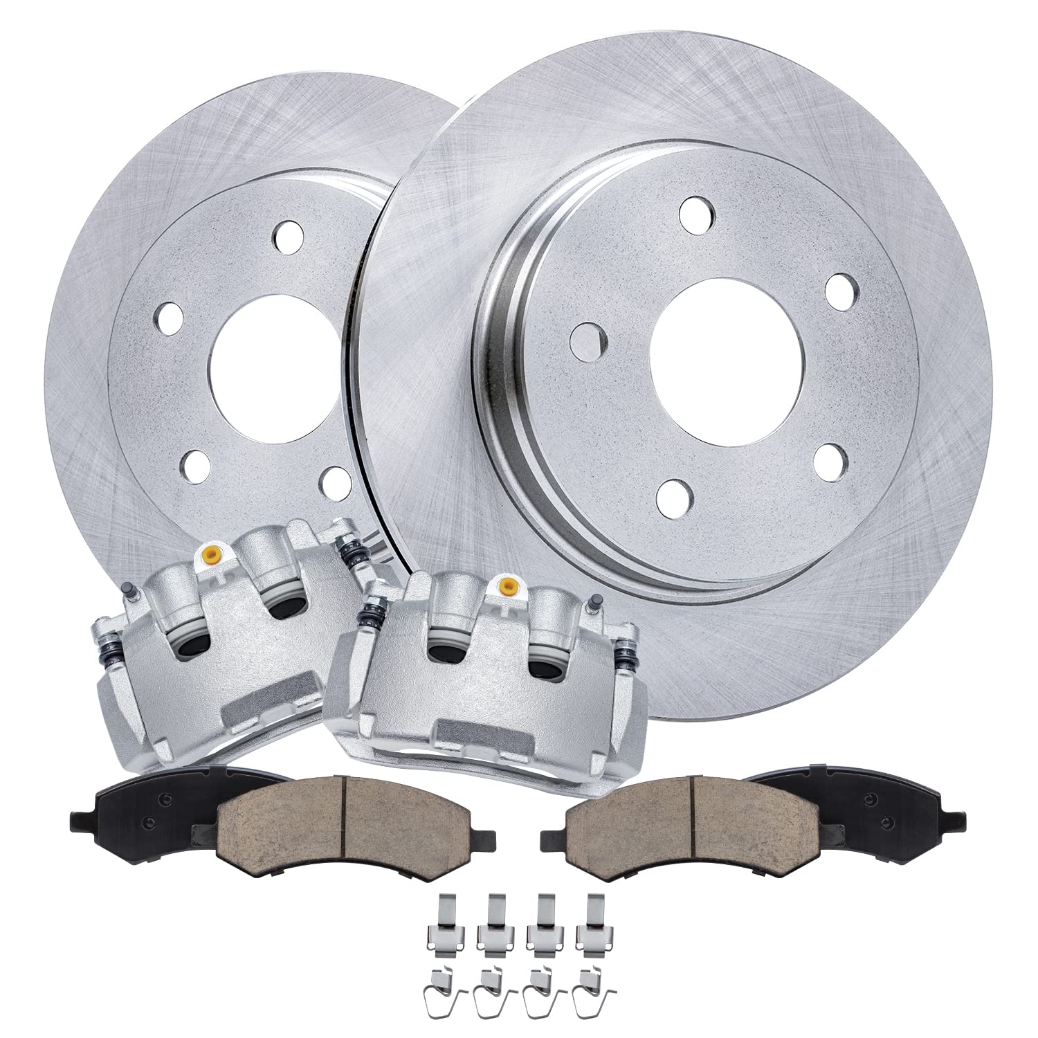 Detroit Axle - Front Brake Kit for 2009-2018 Ram 1500, 2019-2023 Ram 1500 Classic, Disc Brake Rotors Ceramic Brake Pads Brake Ca