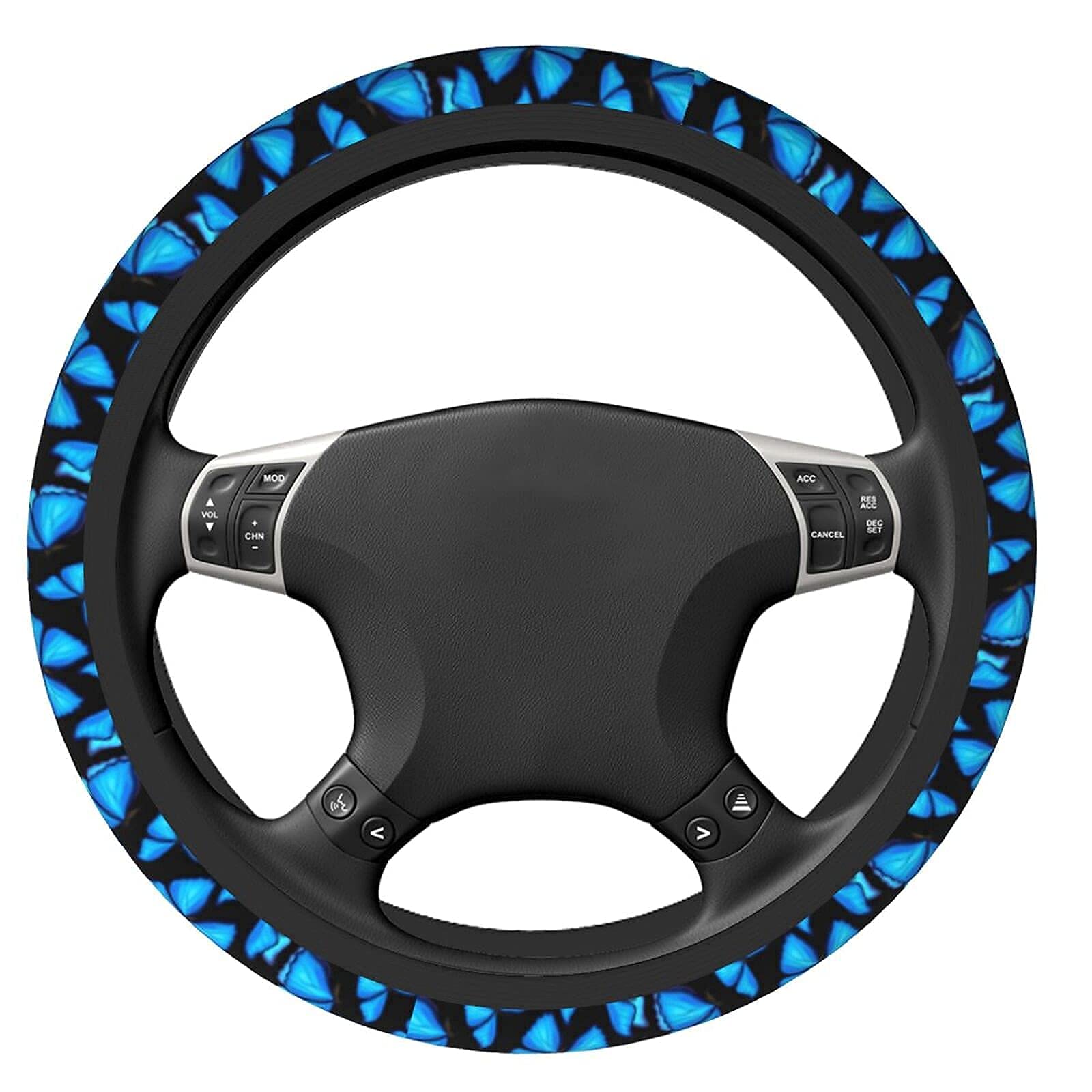 Blue Butterfly Steering Wheel Covers Non Slip Neoprene Steering Wheel Protector Universal 15 Inch For Women Men
