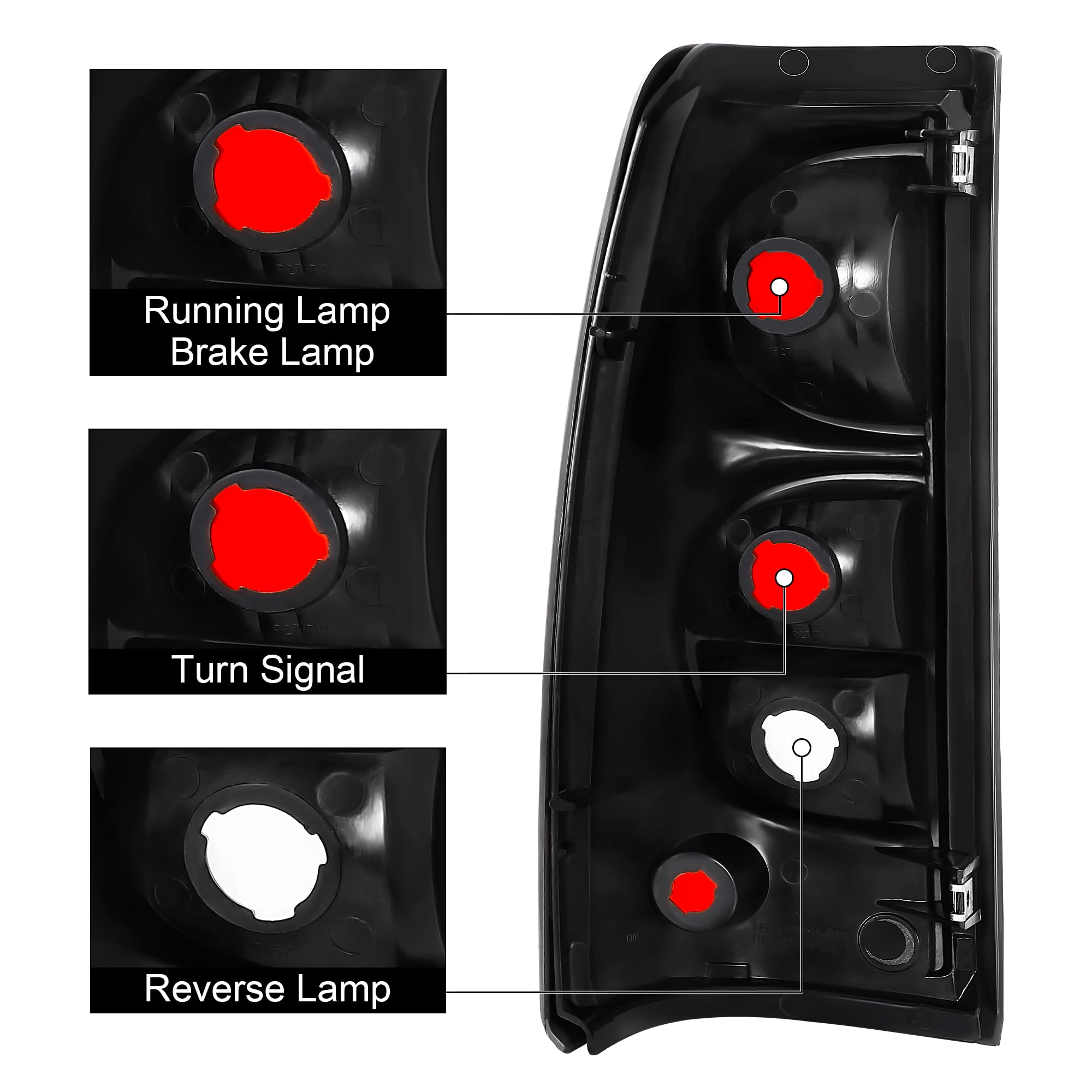 Daume Tail Lights Rear Lamp Compatible With 2003 2004 2005 2006 Chevy Silverado 03 Silverado 04 Silverado 05 Silverado 06 Silverado Brake Lamp Driver Side And Passenger Side