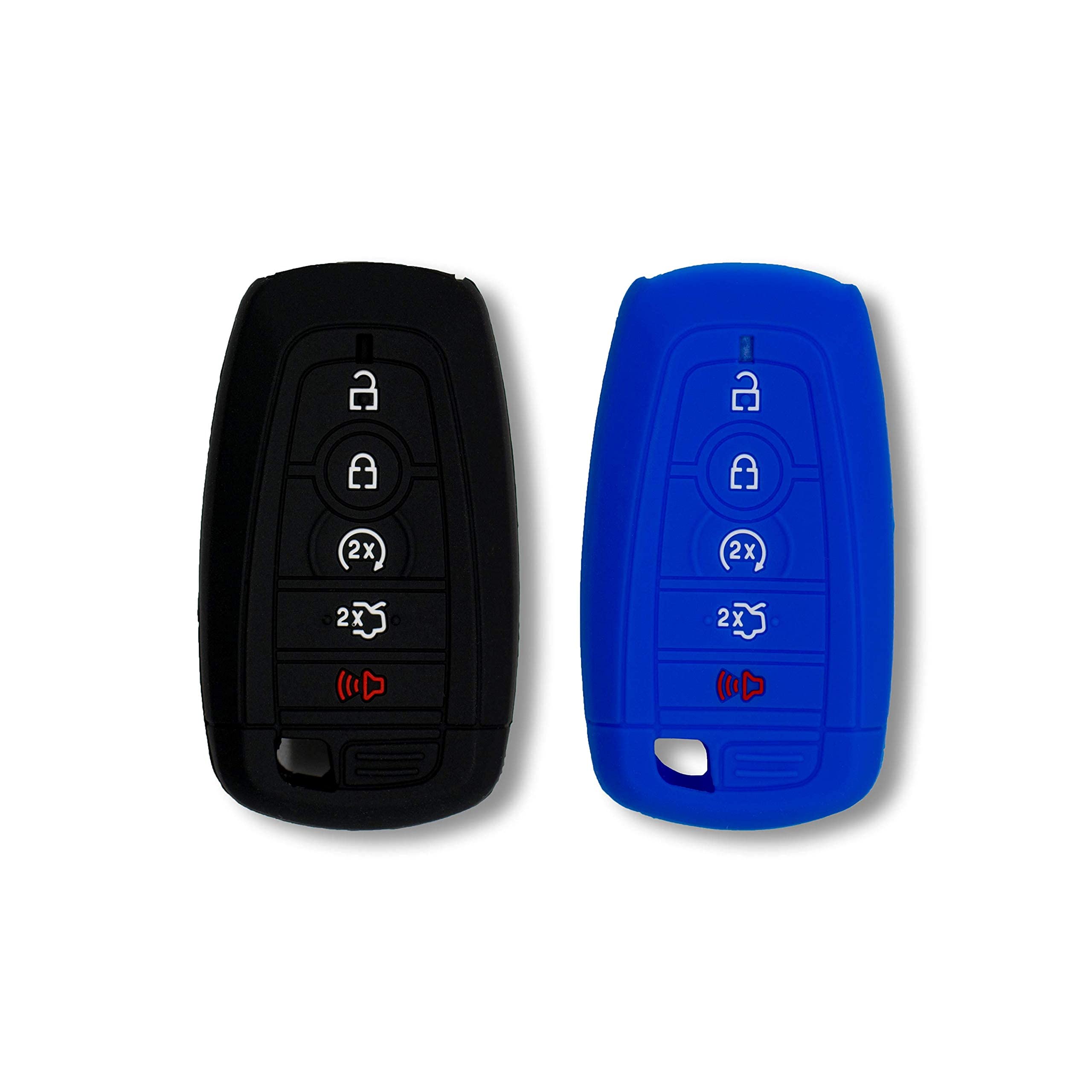 Autobase Silicone Key Fob Cover For 2025 2024 Ford Explorer Bronco Expedition Mustang F-150 Raptor Fusion F150 F250 F350 F450 F5