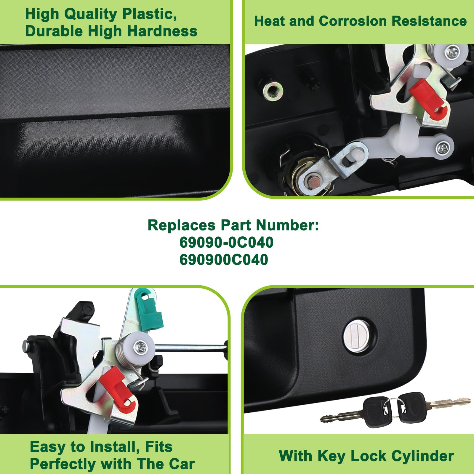 Omozone Tailgate Handle Liftgate Latch Handle With Key Lock Cylinder Compatible With 2007-2013 Toyota Tundra Replaces 69090-0C040 690900C040 81213