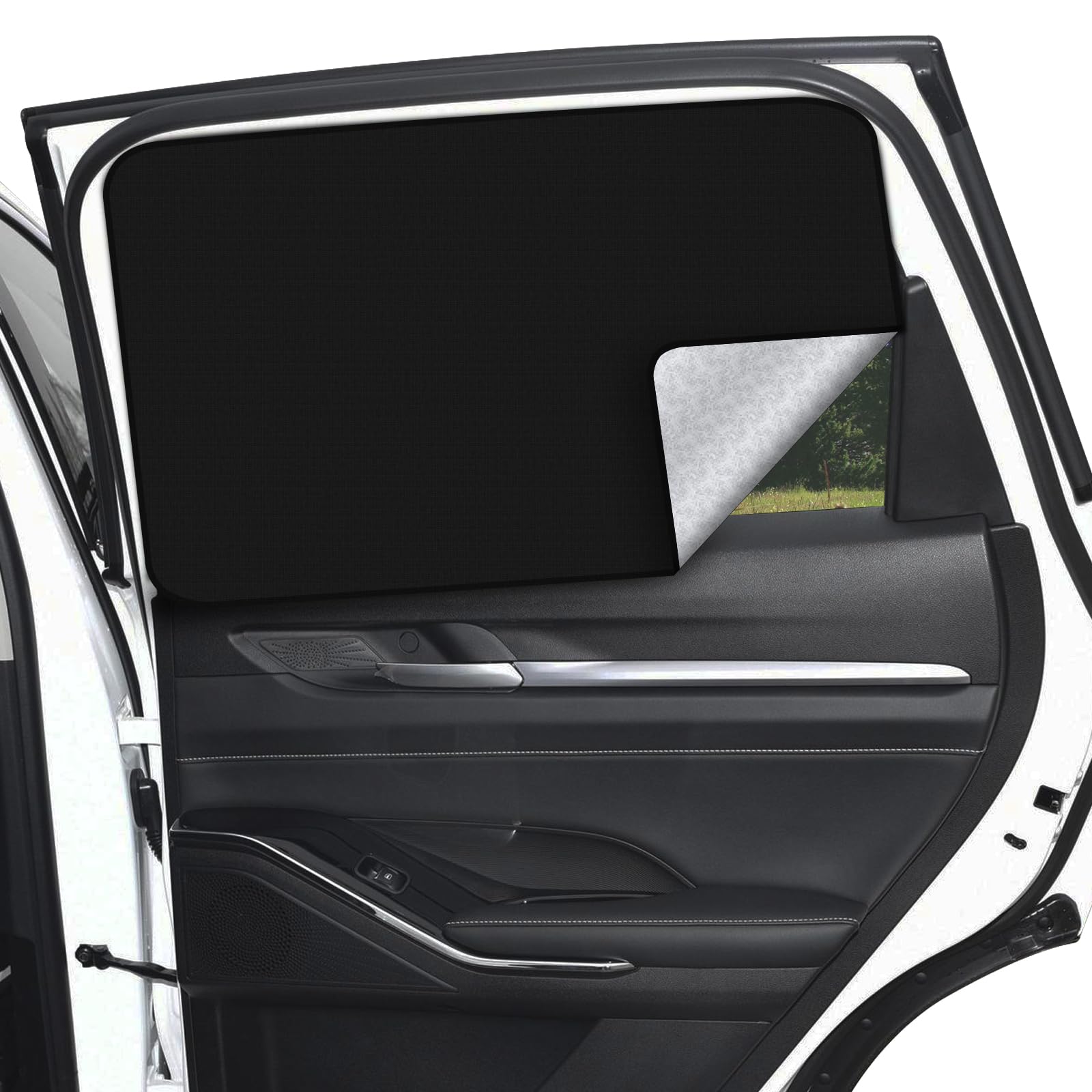 ZATOOTO 2 Pcs Rear Window Covers - Car Side Window Sun Shades - Privacy Magnetic Reflected Sunlight Protection for Baby Child Sl