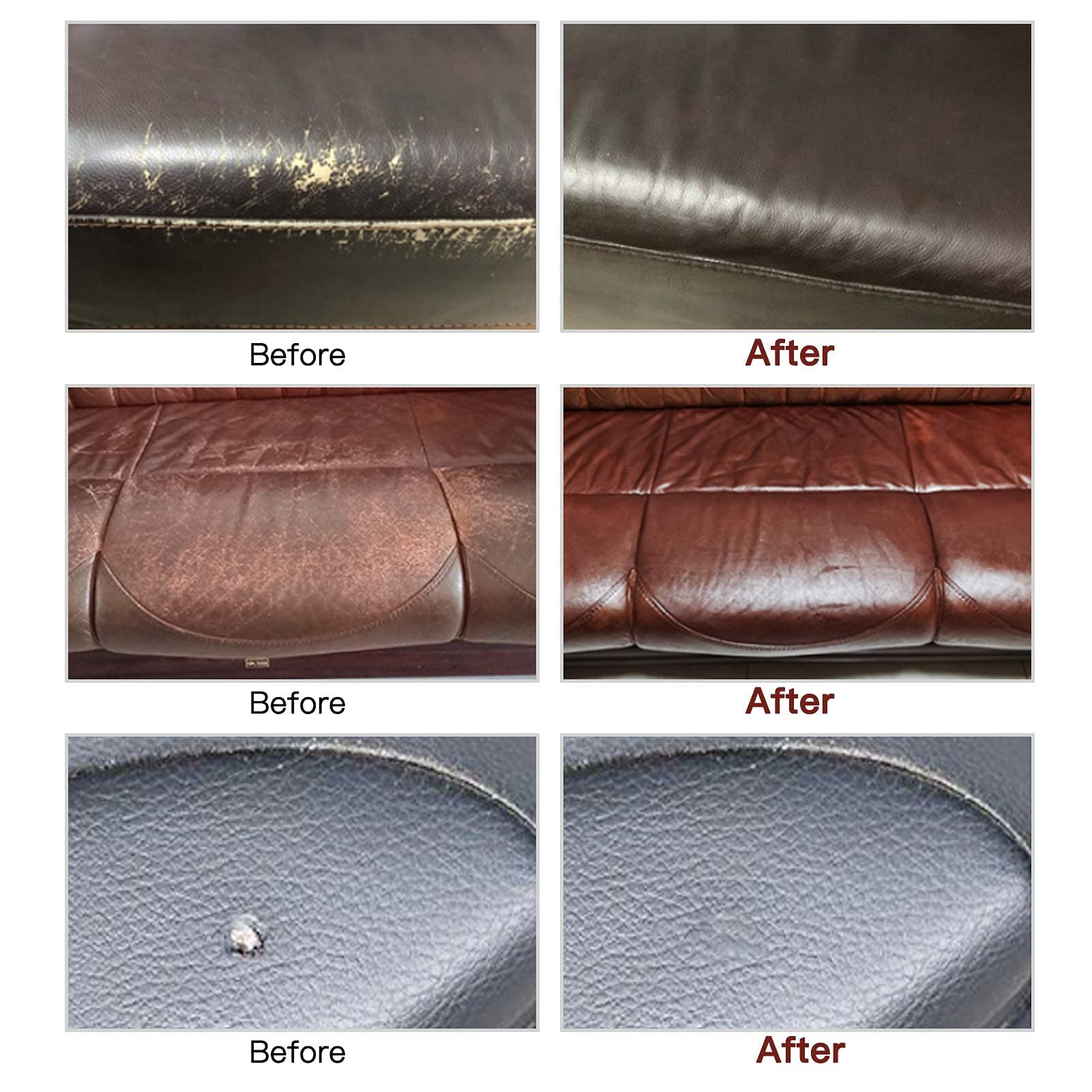 SEISSO 12 Colors Leather Repair Kit - Restore Furniture, Car Seats, Couches, Shoes, Vinyl, Genuine Italian Leather, Paint for Scratches & Tears