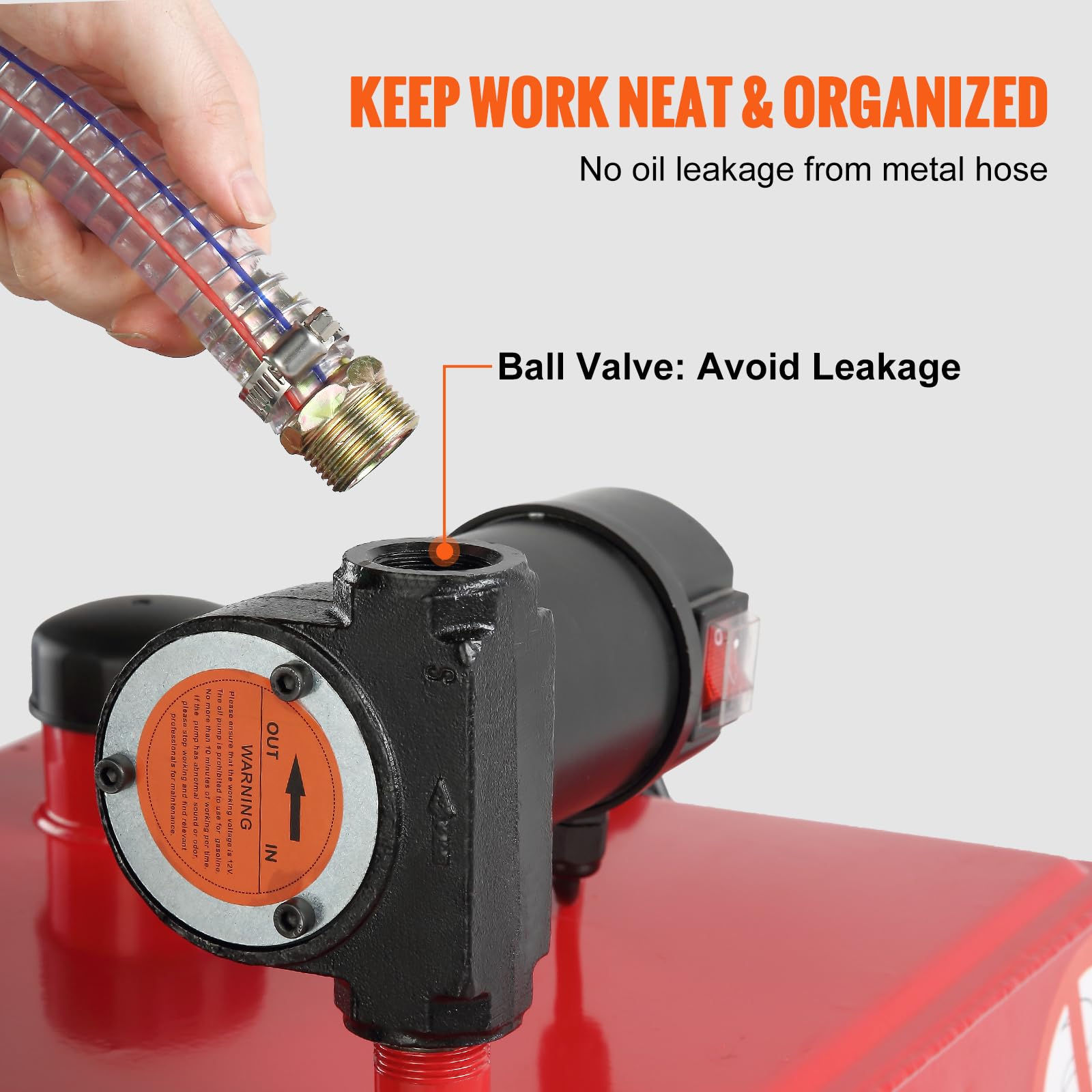 VEVOR 30 Gallon Fuel Caddy, Portable Fuel Storage Tank Container with Electric Pump Wheels 23.5 L/min, 180W Fuel Transfer Storag