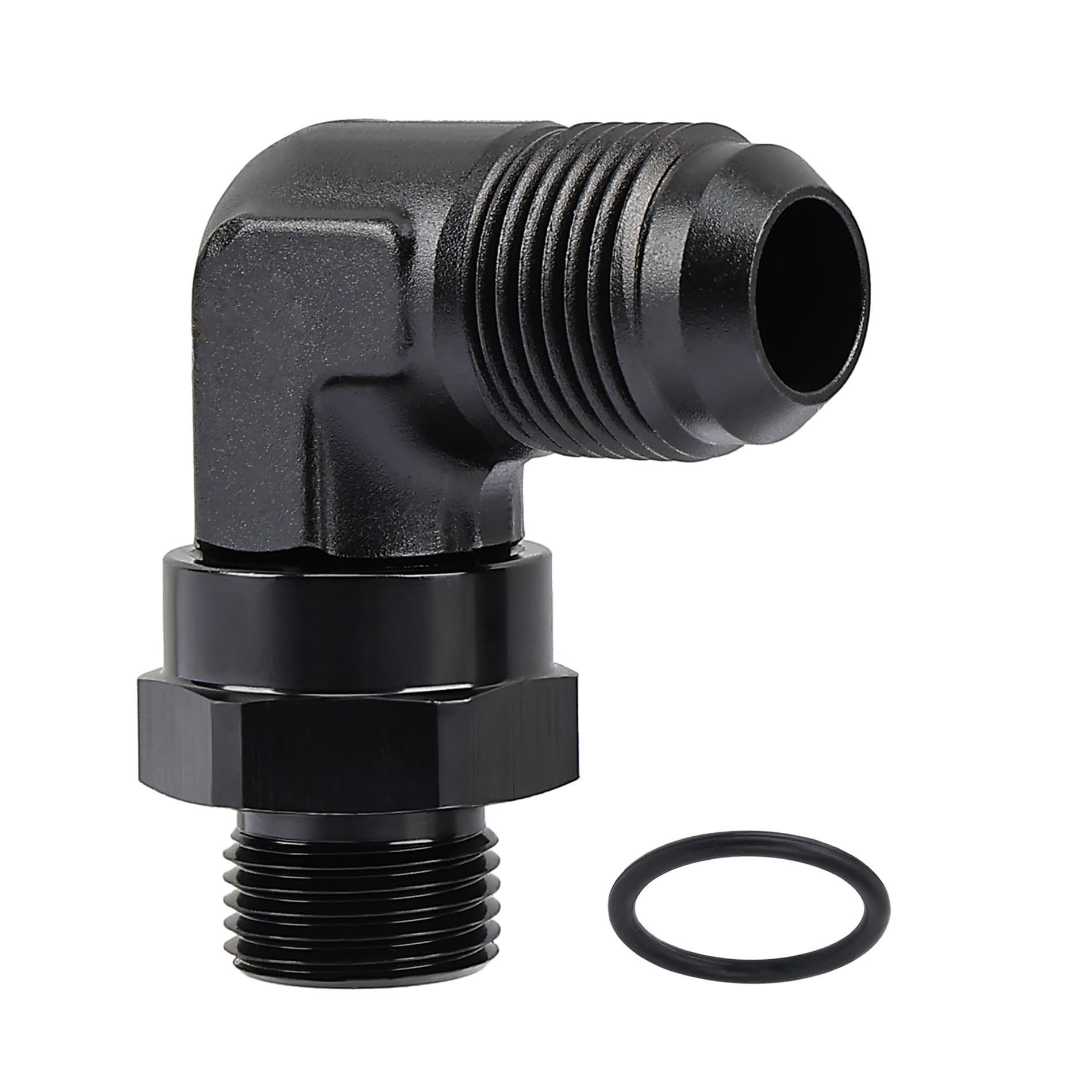 EVIL ENERGY 10AN Flare to 8AN ORB Male Swivel Adapter Fitting 90 Degree Black 1PC