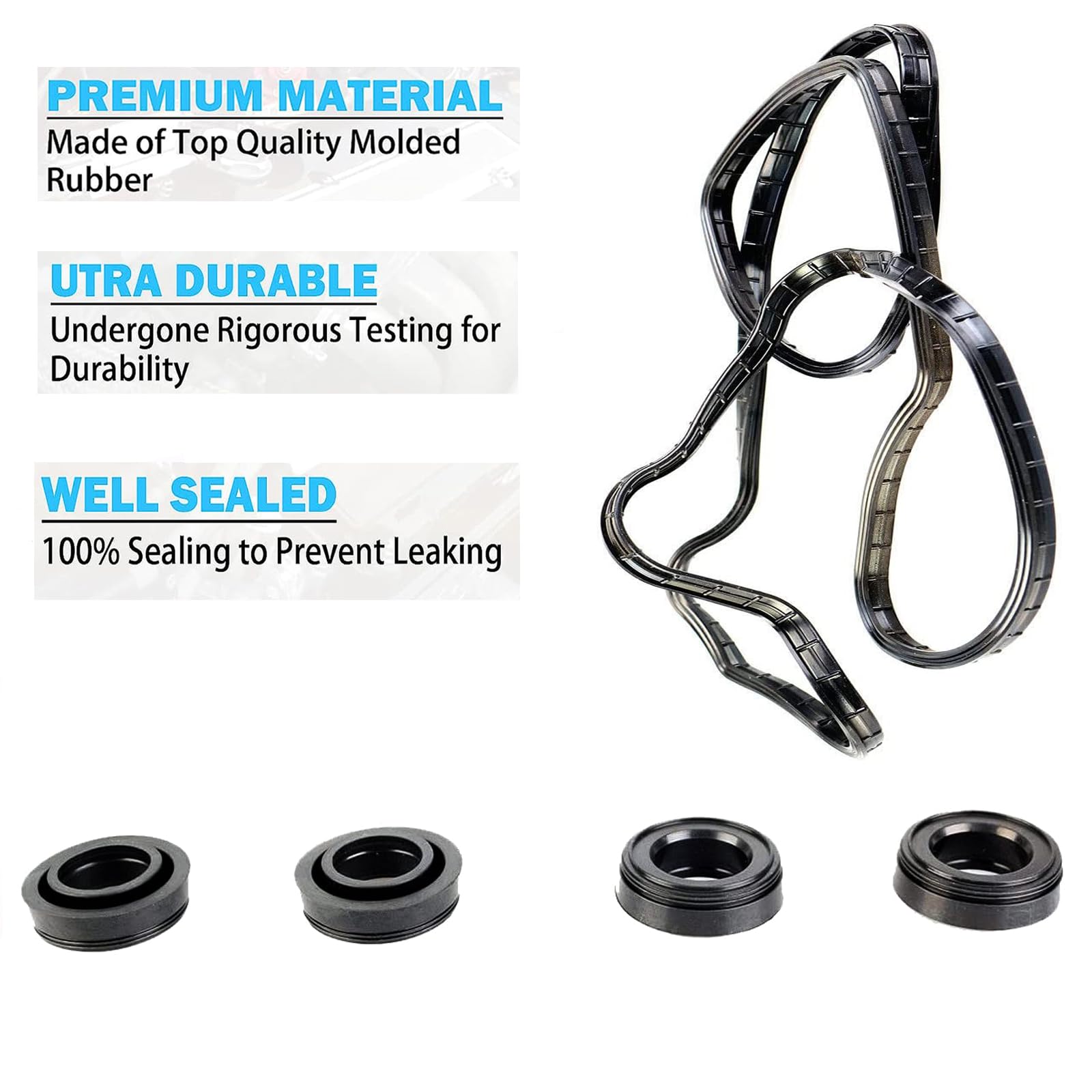 AUCERAMIC VS50741R Engine Valve Cover Gasket Set Fit for 2006-2015 Honda Civic 2016-2017 HR-V 2013-2015 Acura ILX 1.8L 2.0L L4 1