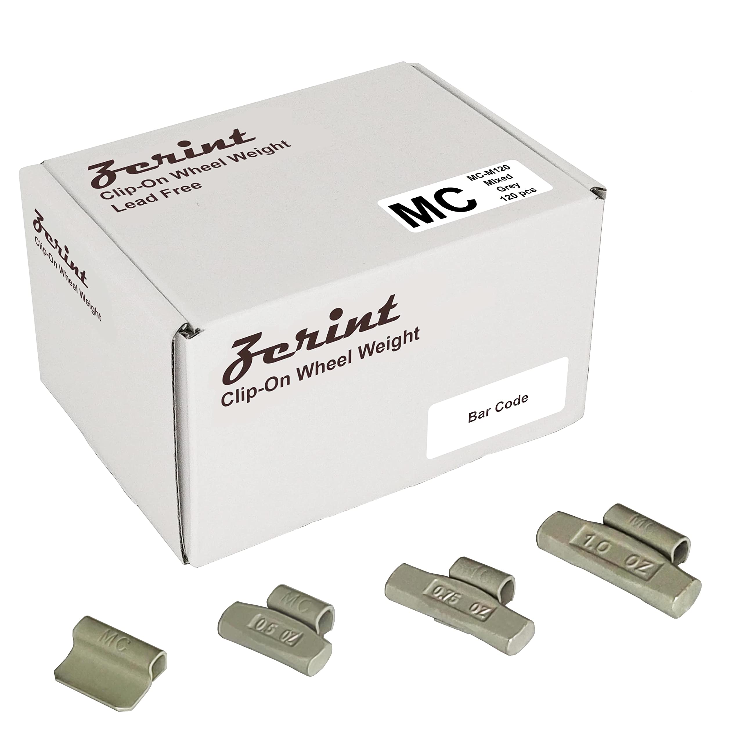 Zerint Mc-M120 Wheel Weight Kit Mc Style Grey 120Pcs/Kit: 1/4Oz, 1/2Oz, 3/4Oz, 1Oz 30Pcs Each