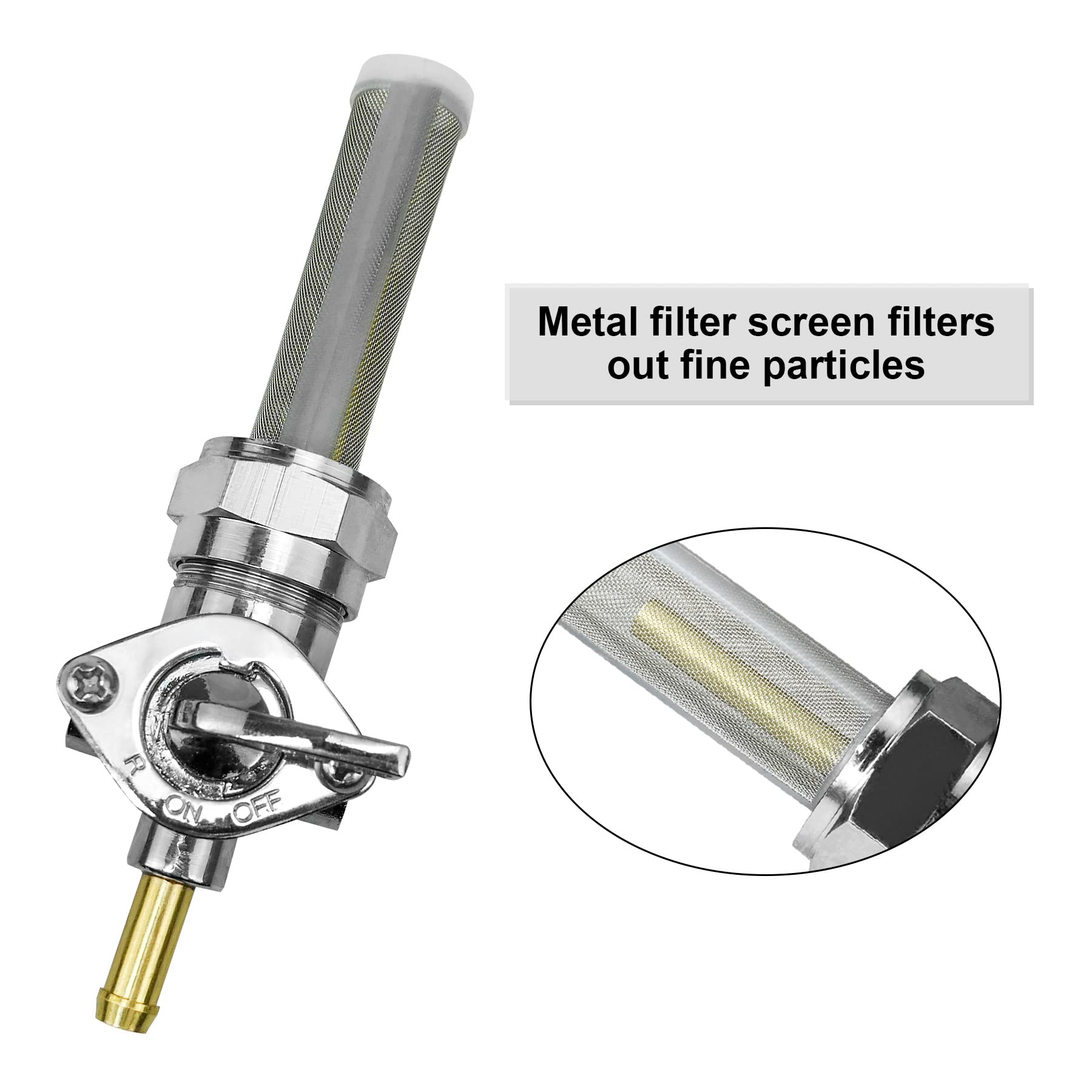 Fuel Petcock Valve Switch Fit For Harley Sportster Big Twin And Custom Tanks 1975-2006 Replace 62168-81 62167-81 62163-75 011401 Gas Tank Fuel Petcock Shut Off Valve Switch