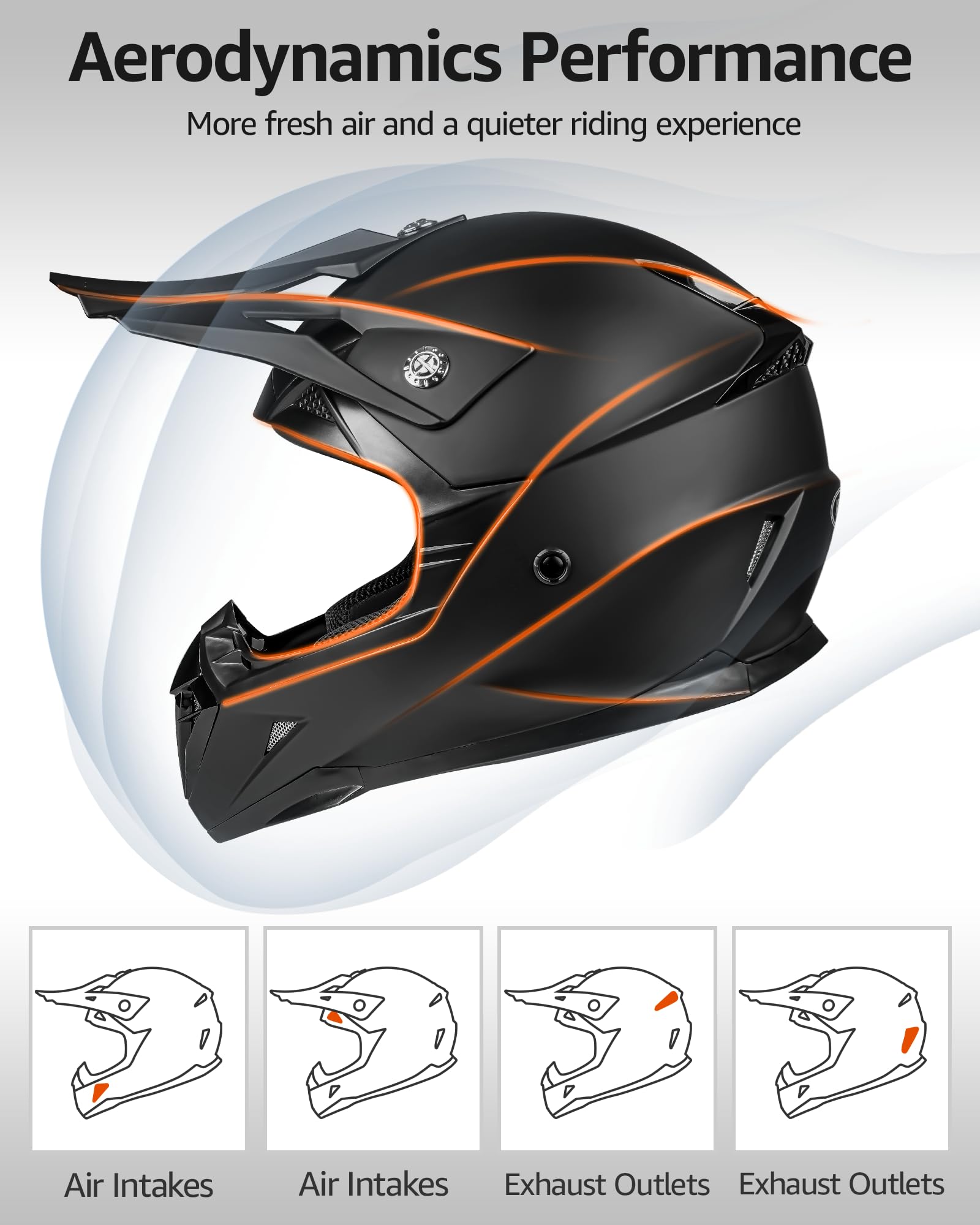 Yema Adults Dirt Bike Helmets, Ventilated Motocross Atv Dirtbike Offroad Bmx Mx Helmets, Dot Approved Motorcycle Helmets, Ym-915