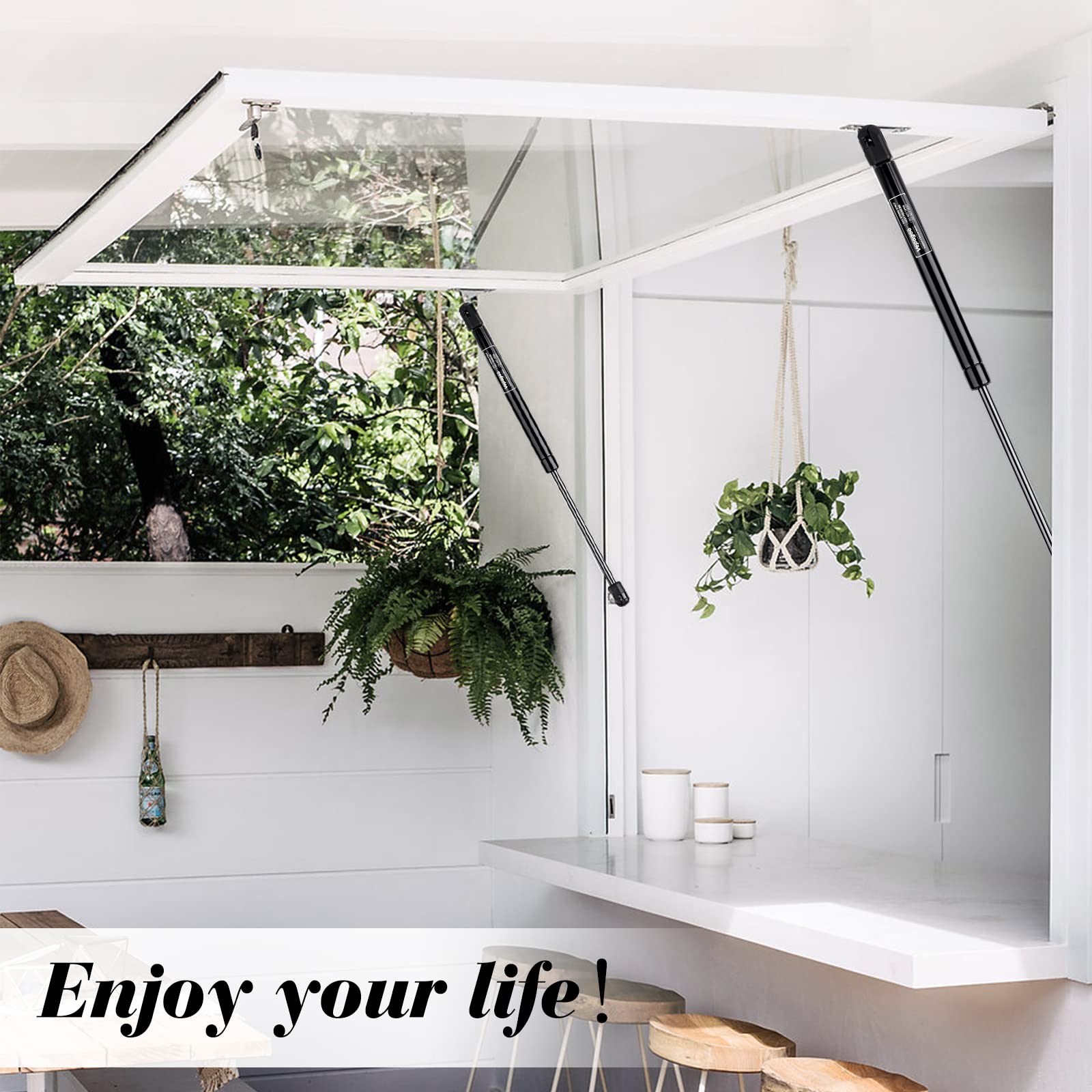 Vepagoo Se200P50 20 Inch 50Lbs/222N Struts Shock For Are Leer Truck Bed Tonneau Cover Rv Bed Lift Support Camper Shell, Shed Window Floor Hatch Door, And Other Diy Applications, Sl-14-50, Set Of 2.