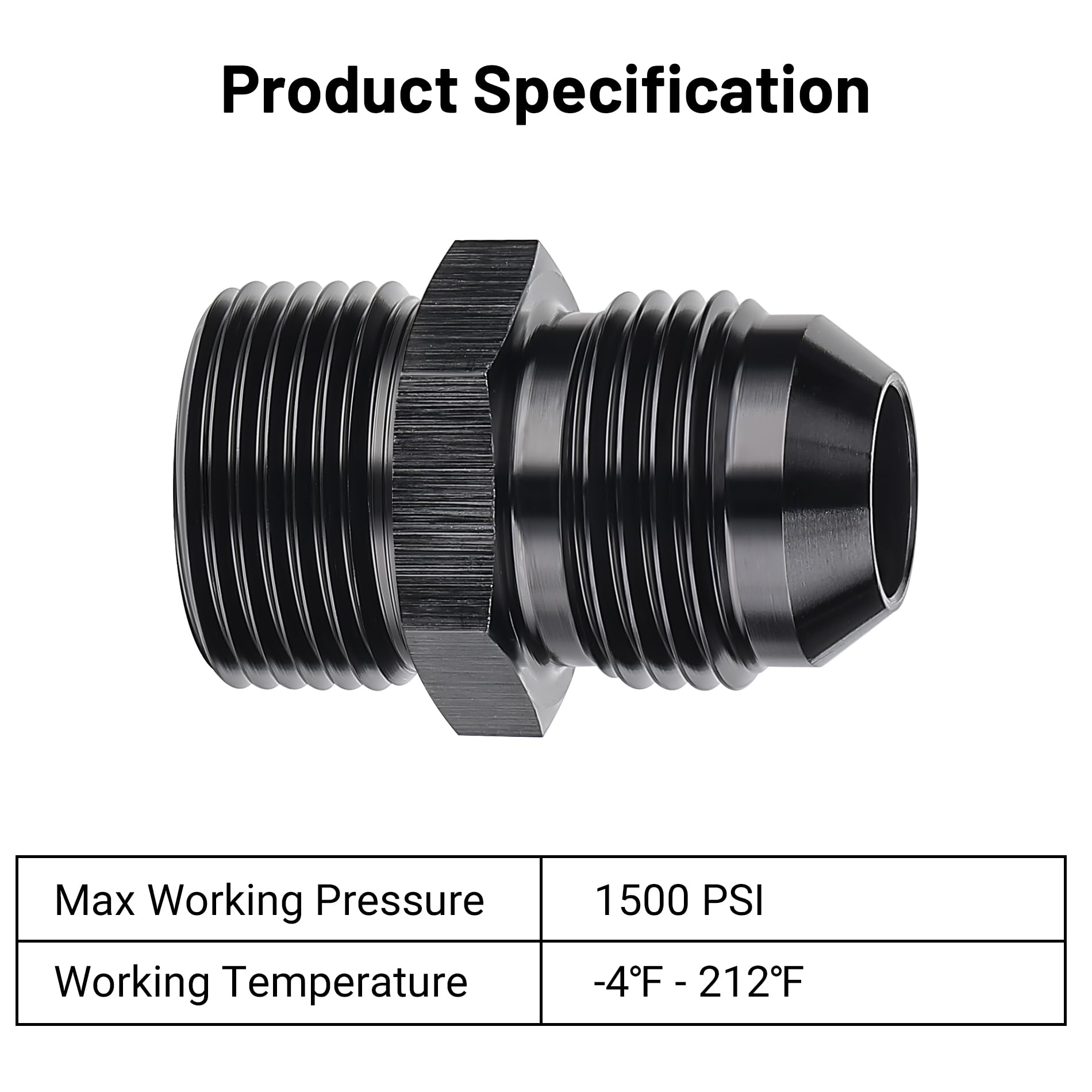 Evil Energy 8An Male Flare To M22 X 1.5Mm Male Metric Fitting Adapter Aluminium Alloy 2Pcs