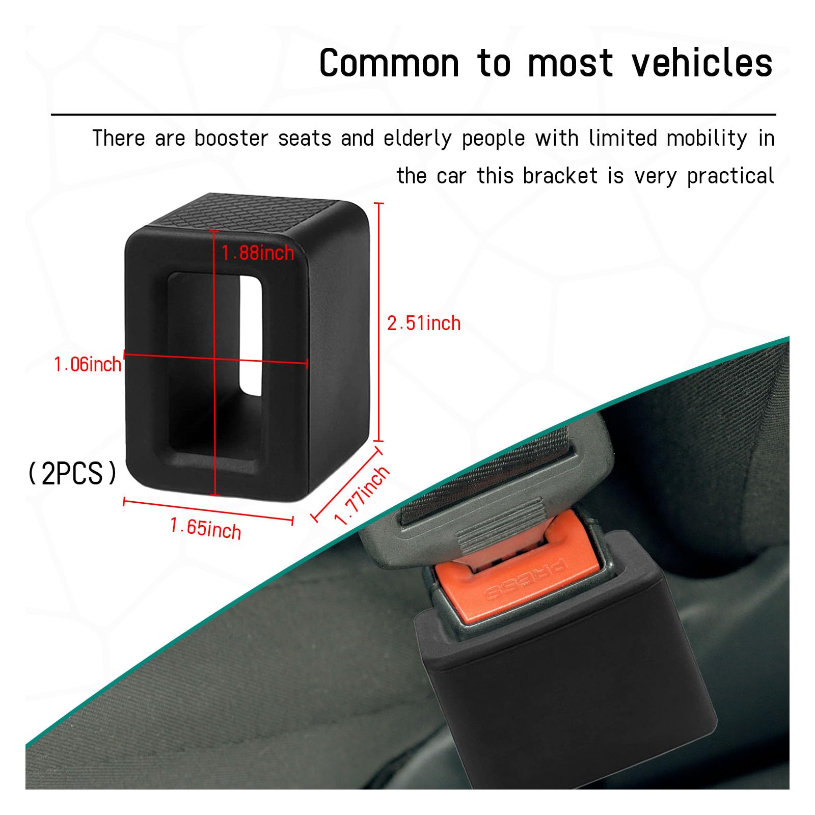 Augeny 2Pcs Seat Belt Buckle Holder, Silicone Auto Rear Seatbelt Buckle Booster To Makes Receptacle Stand Upright For Easy Access, Universal Vehicle Seatbelt Buckle For Kids (Black)