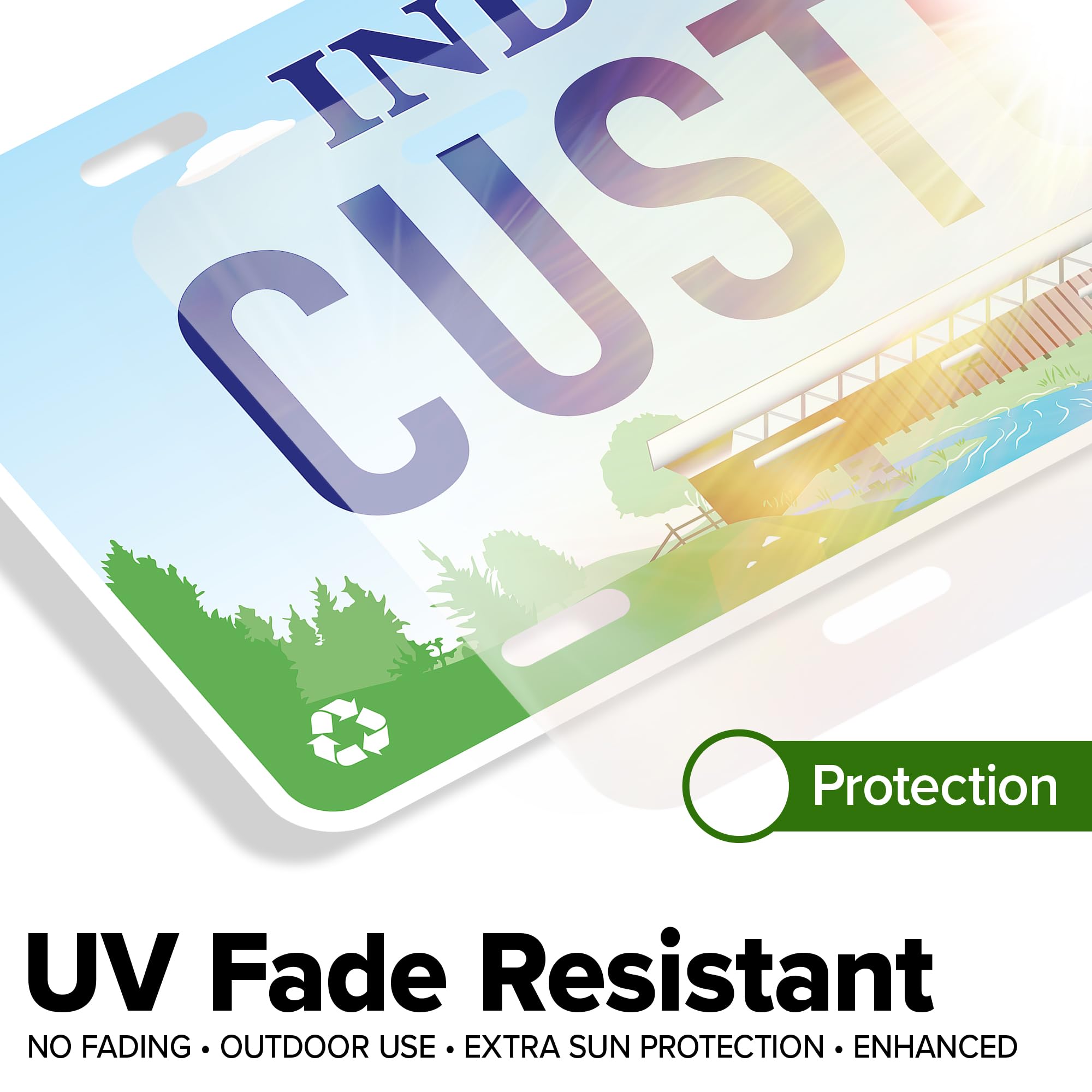 Custom Indiana License Plate, Personalized License Plates For Car, 6X12 Inch, Rust-Free Fade Resistant Aluminum, Usa Made By My