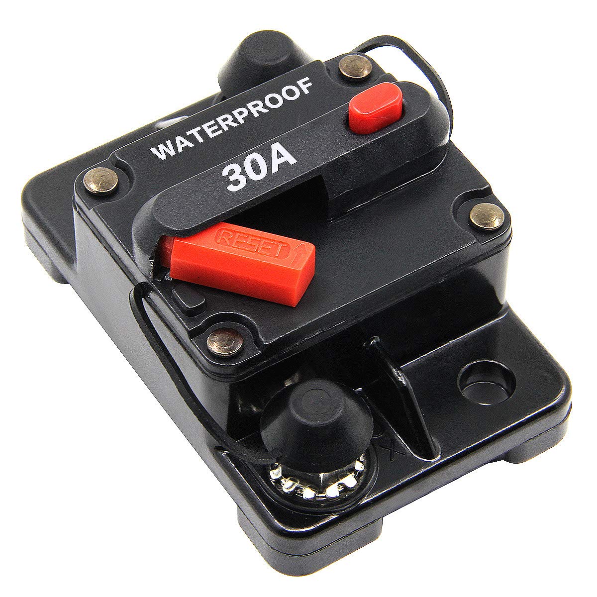 Zookoto 12V-24V Dc Manual Reset 30A Circuit Breaker Fuse Holder For Motor Auto Car Marine Boat Bike Stereo Audio Waterproof