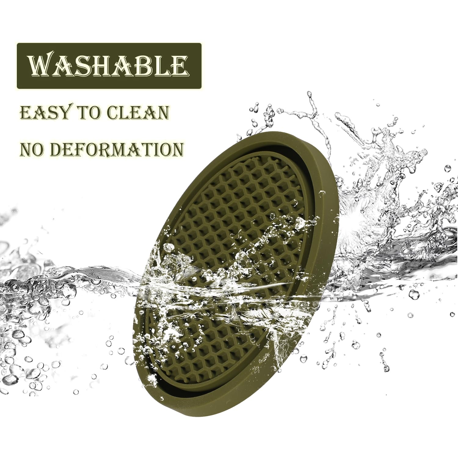 Singaro Car Cup Coaster, 4Pcs Universal Non-Slip Cup Holders Embedded In Ornaments Coaster, Car Interior Accessories, Olive Gree