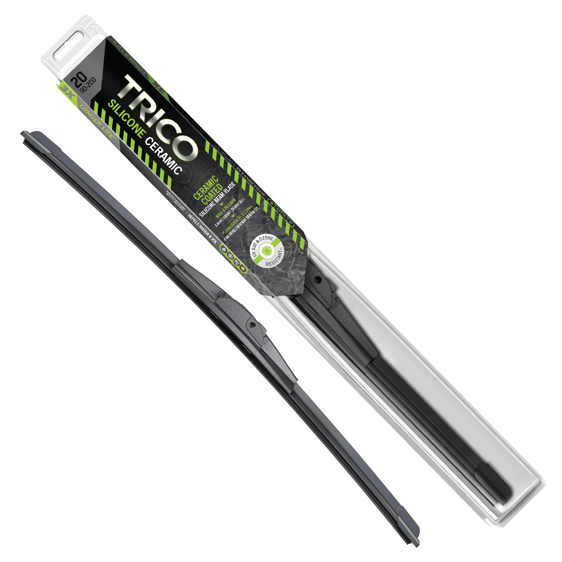 Trico Silicone Ceramic Coated 22'' + 16'' Super Premium Automotive Replacement Windshield Wiper Blades (Set Of 2), Passenger And