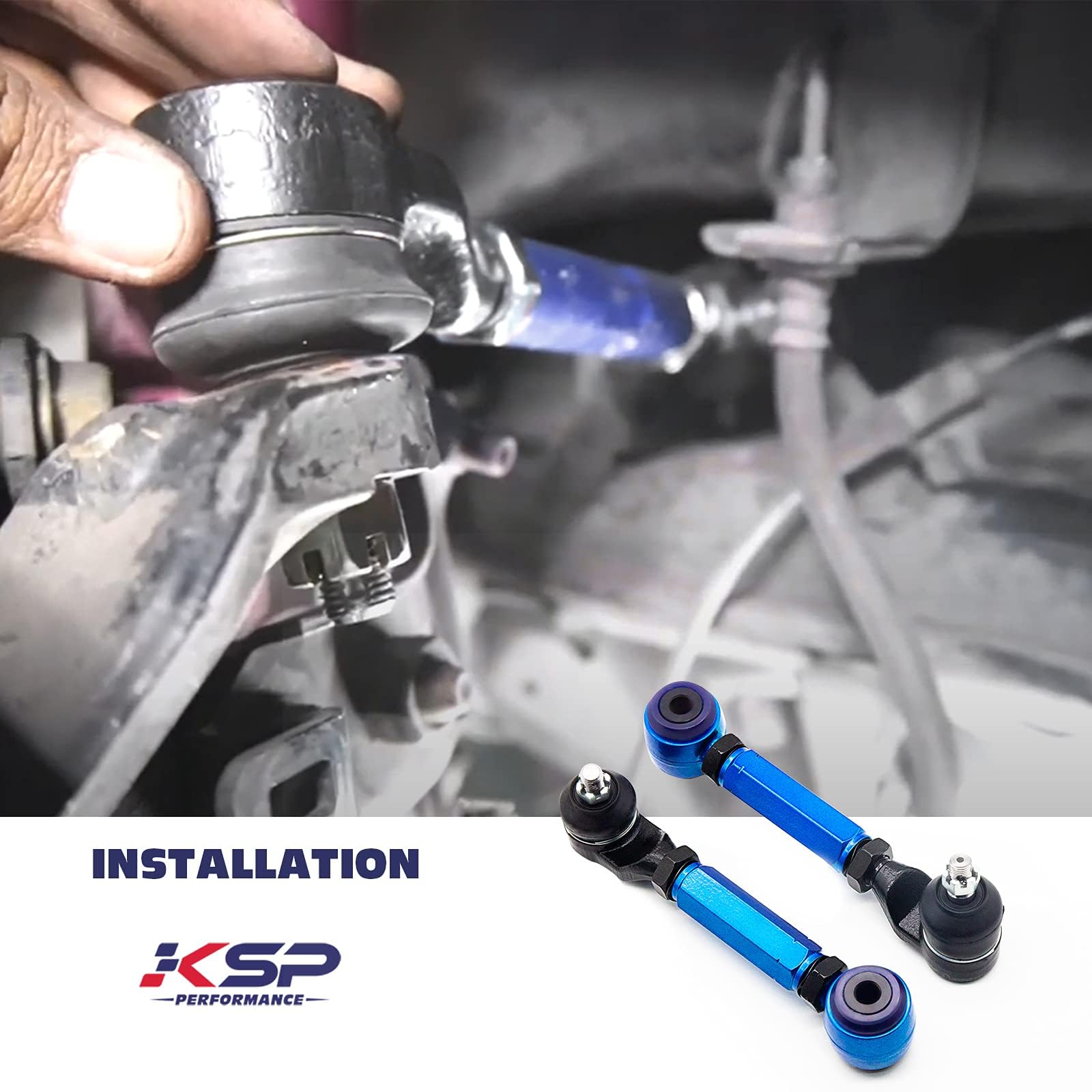 KSP Accord TSX Camber Arms, Adjustable Alignment Camber Toe -2° to +4° Angle Camber Arm fit for Pilot Odessey, Rear Suspension Camber Kits Compatible with Honda TSX MDX, 2PC