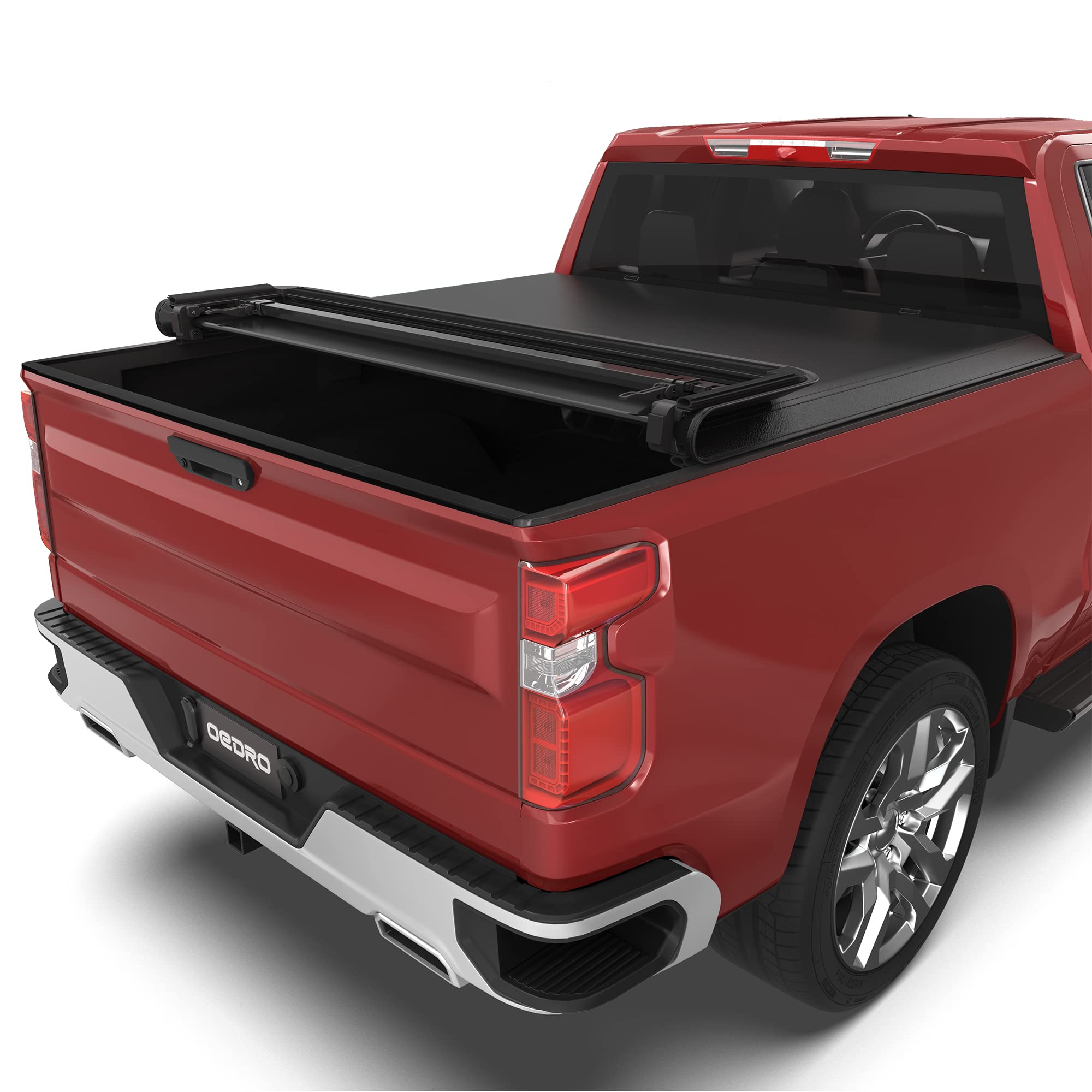 Oedro Soft Quad Fold Truck Bed Tonneau Cover Fit For 2019-2025 Chevy Silverado 1500 / Gmc Sierra 1500 New Body Style Without Mul