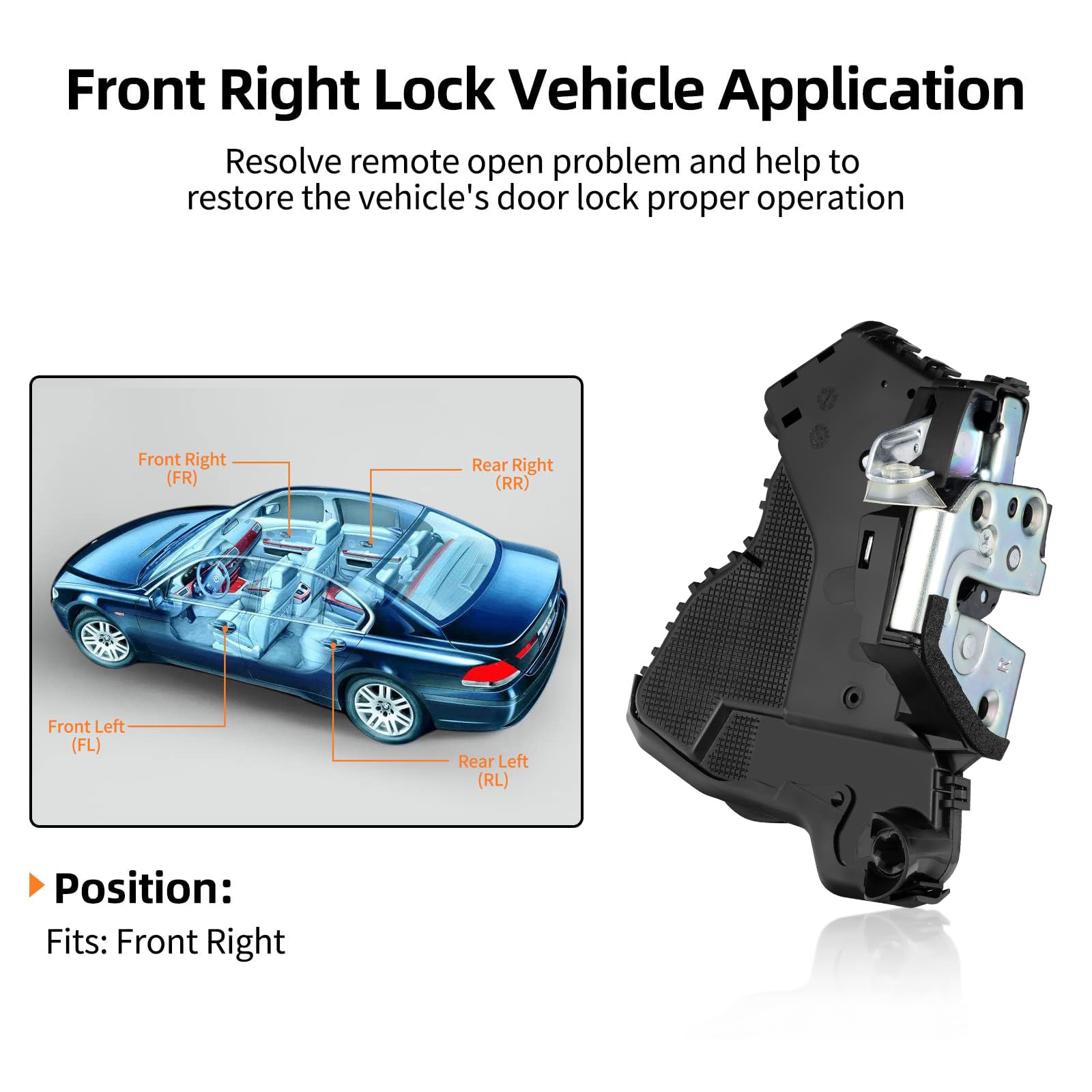 Syeral Power Door Lock Actuator Front Right Passenger Side 931-403 Latch Motor Replacement For Toyota 4Runner Camry Corolla Tund