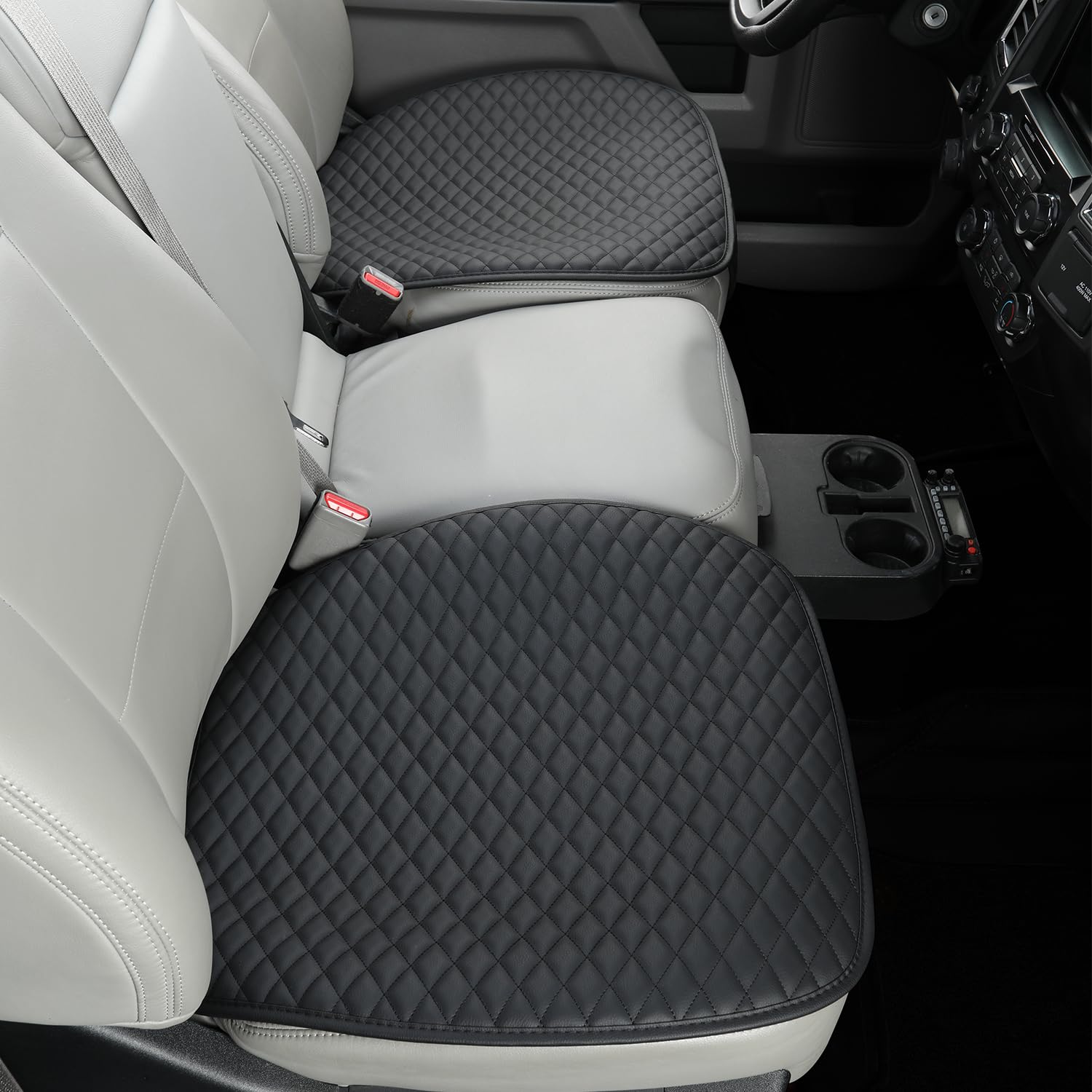 West Llama Pu Leather Car Seat Covers Protectors, Bottom Seat Covers For Cars Fit Ford F150,F250,F350(Black)