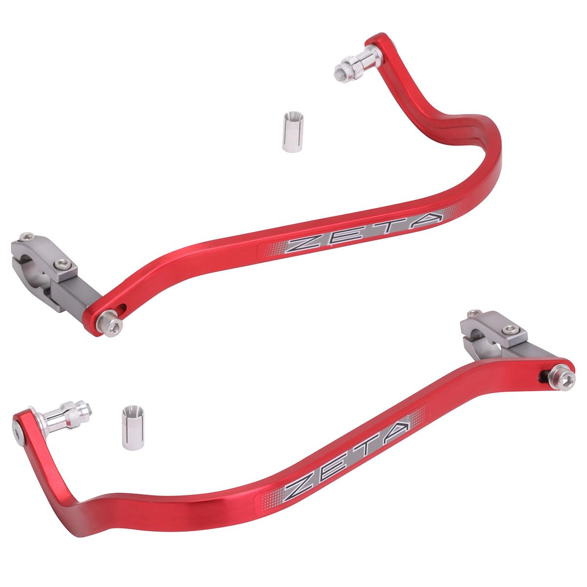 Zeta Drop Down Bend Aluminum Handguards (Pair) For 7/8 Handlebars Red