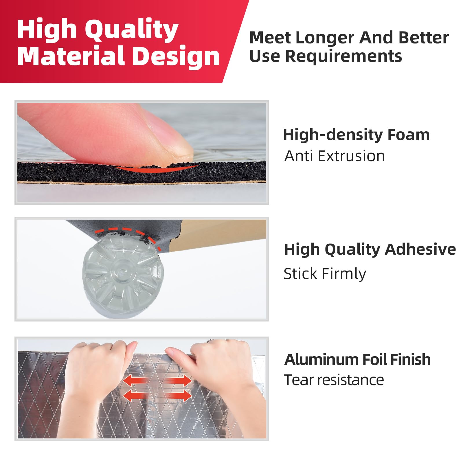 Aggsound 394Mil Thickened Sound Deadener For Cars - Aluminum Foil Foam Noise Deadening Material - Heat Shield Hood Insulation Da