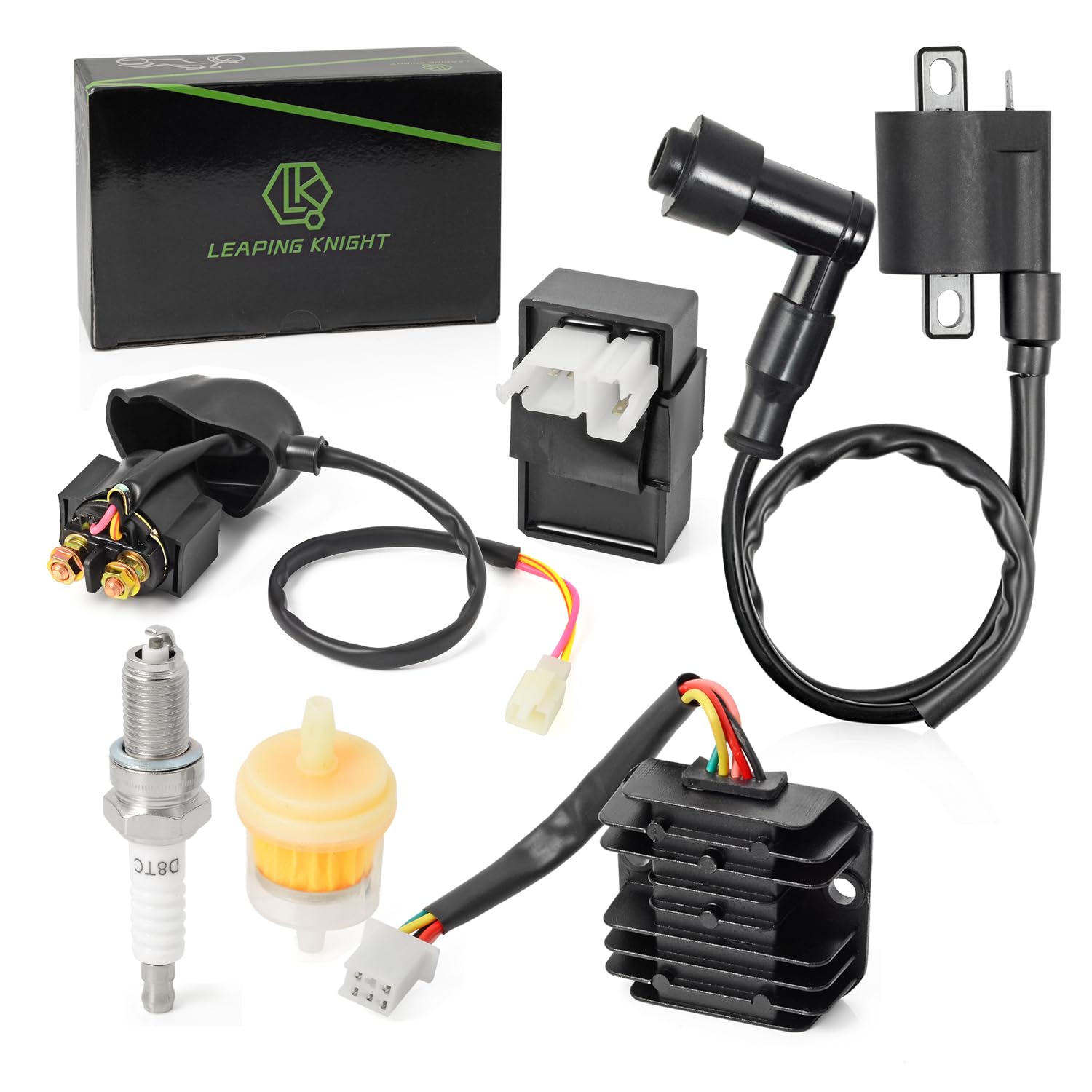 6 Pin Cdi Ignition Coil Voltage Regulator Rectifier Solenoid Relay Sparking Plug Kit For 150Cc 200Cc 250Cc Engine Chinese Atv 4 