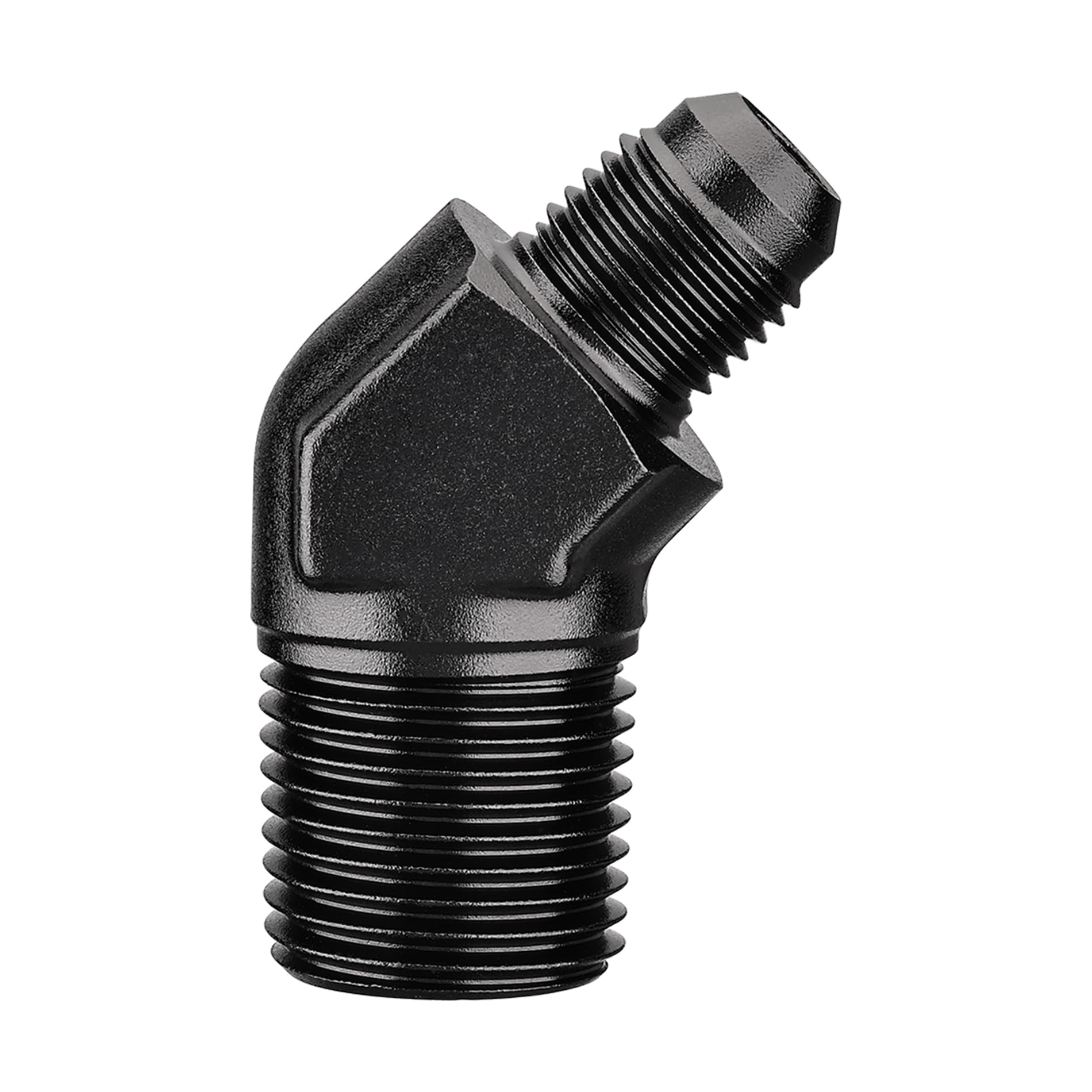 Evil Energy 6An Male Flare To 1/2'' Npt Pipe 45 Degree Fitting Adapter Aluminum Black