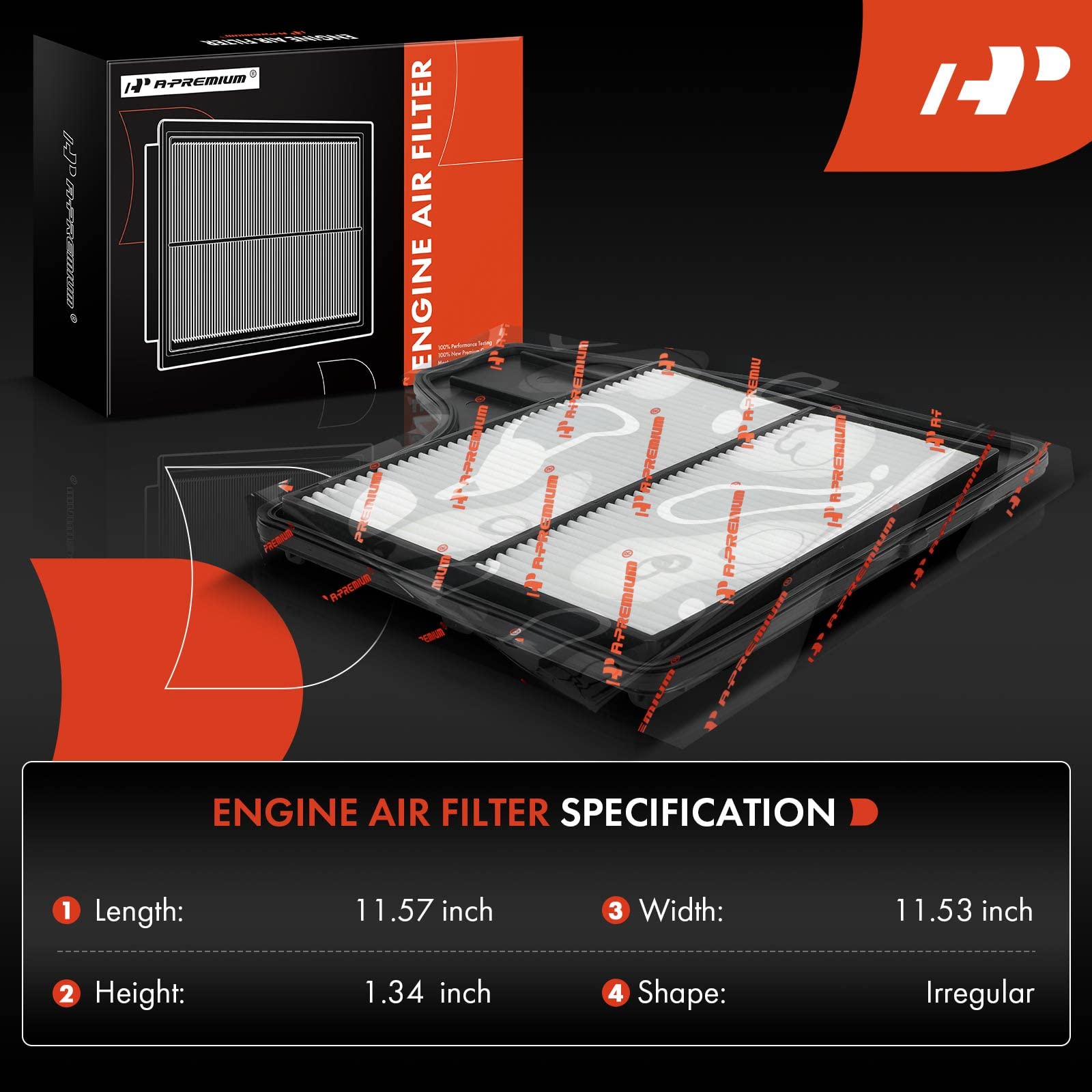 A-Premium Engine Air Filter Compatible with Nissan Altima 2013 2014 2015 2016 2017 2018, Fit for Sedan & L4 2.5L Engine, Rigid P
