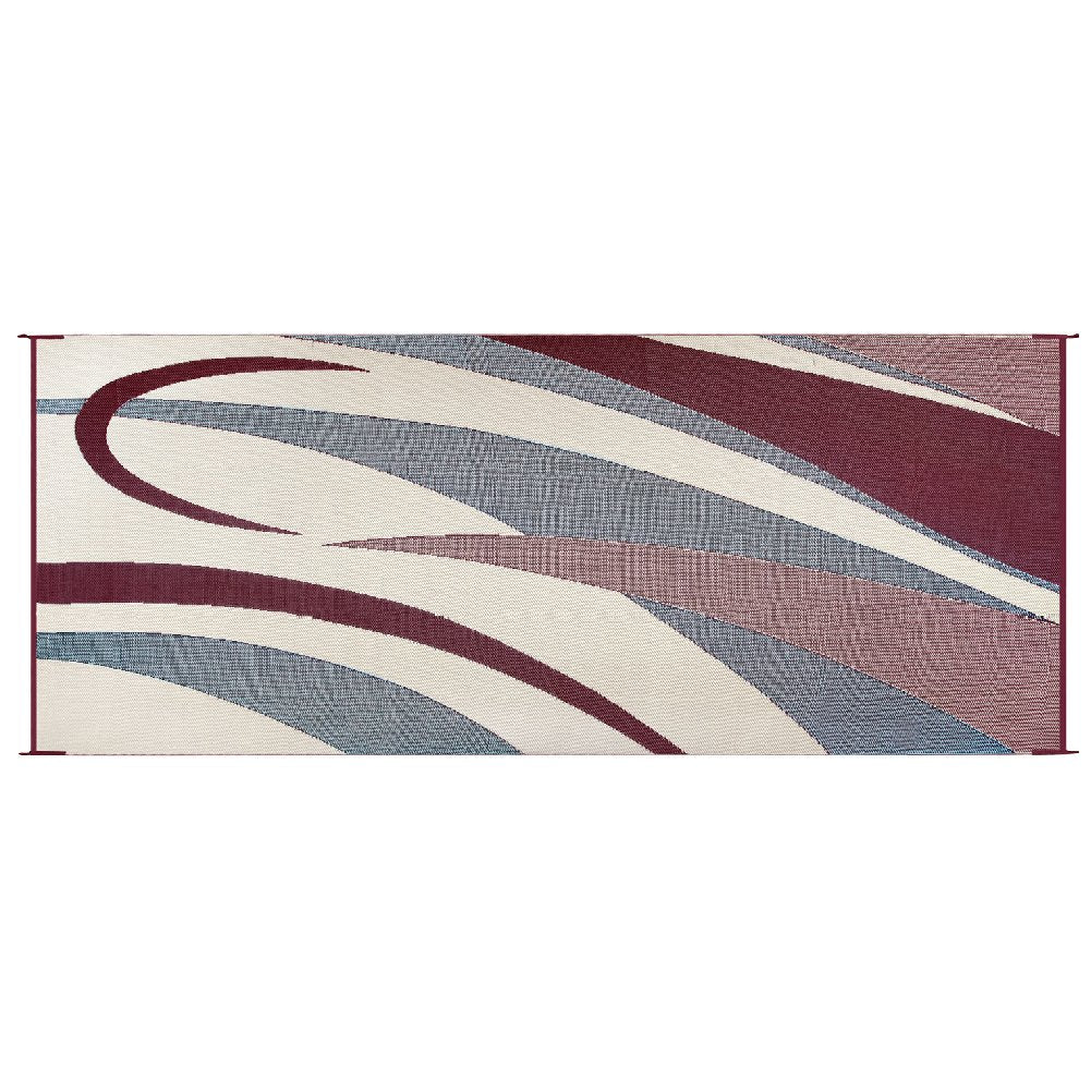 Ming'S Mark Gc5 Stylish Camping Reversible Graphic Patio Mat - 8' X 20', Burgundy/Black
